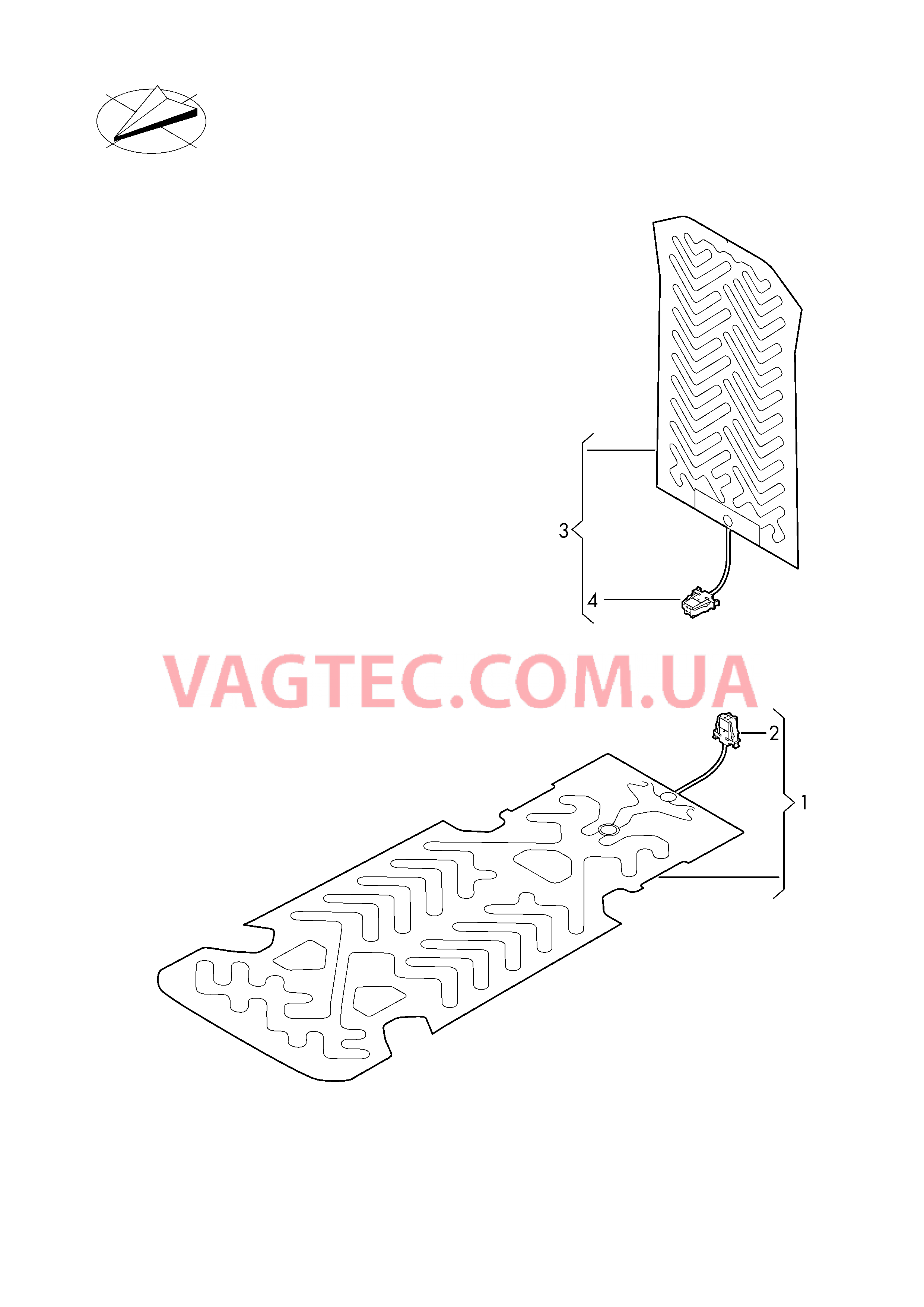 Электродетали для обогрева подушки и спинки сиденья  для VOLKSWAGEN Arteon 2018