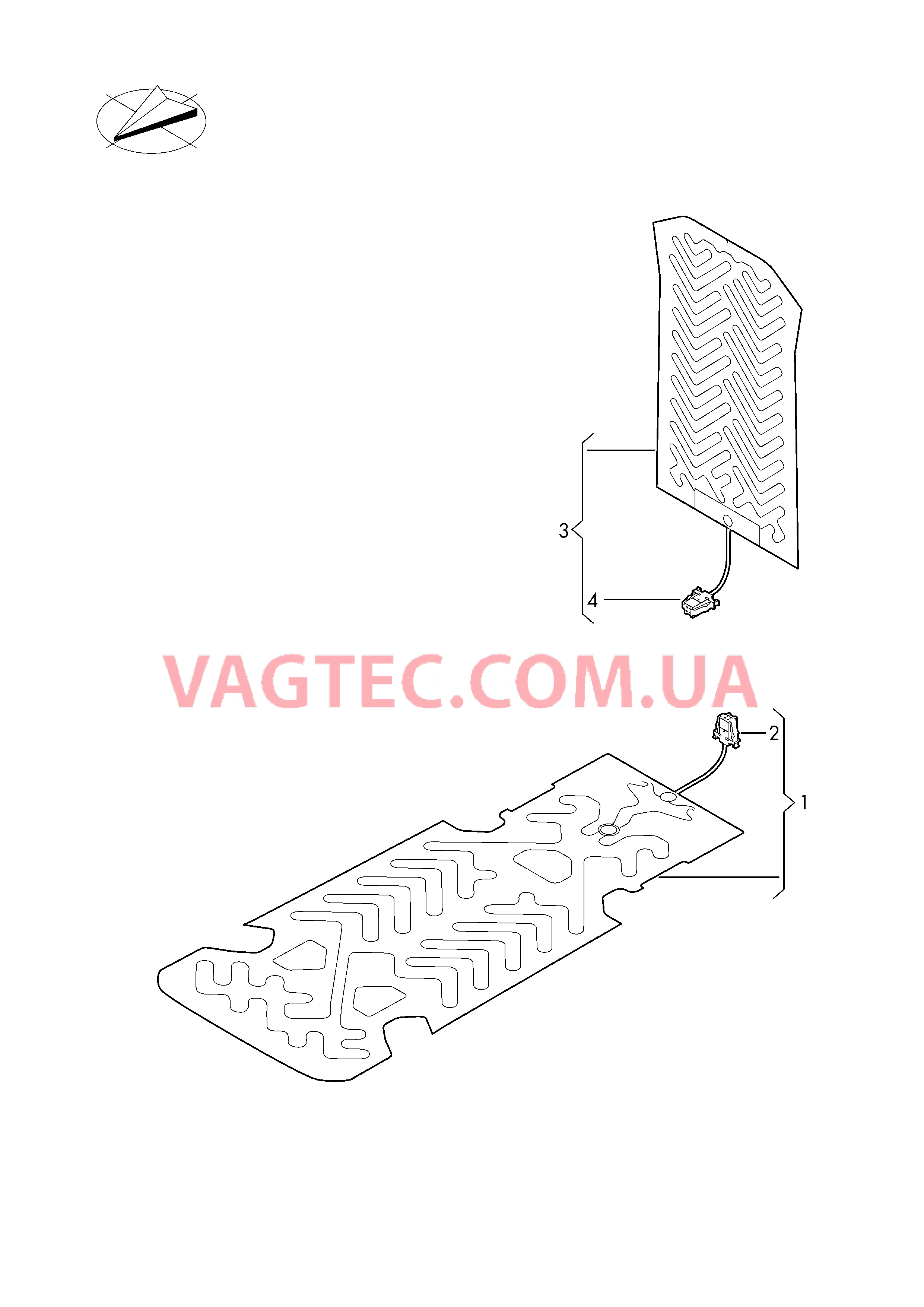 Электродетали для обогрева подушки и спинки сиденья  для VOLKSWAGEN Arteon 2017