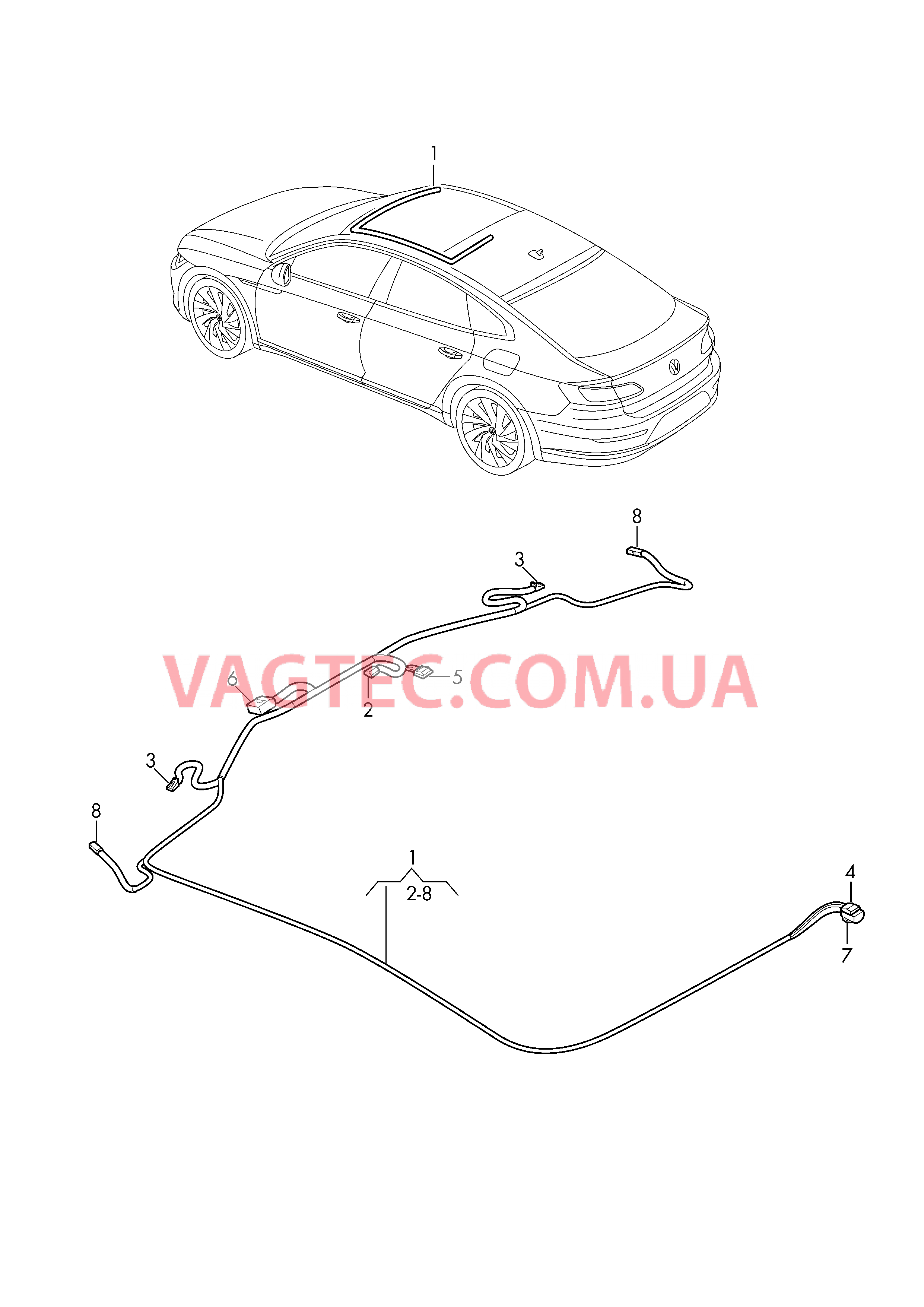 Жгут проводов крыши  для VOLKSWAGEN Arteon 2018