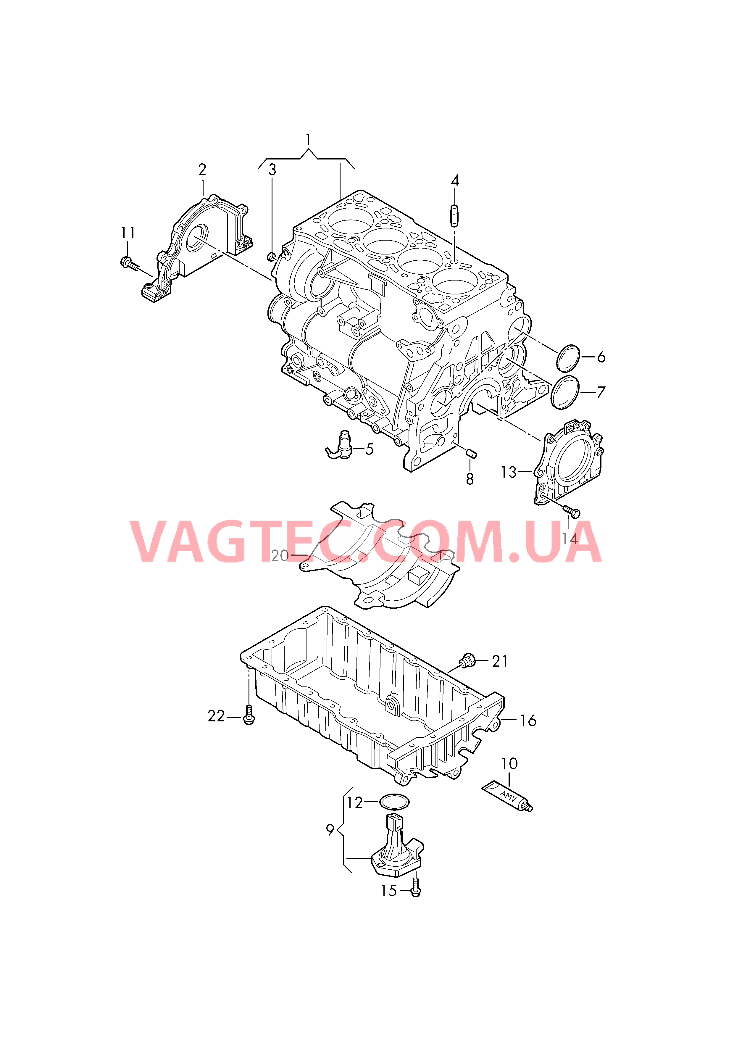 Блок цилиндров Масляный поддон  для VOLKSWAGEN GOLF 2019