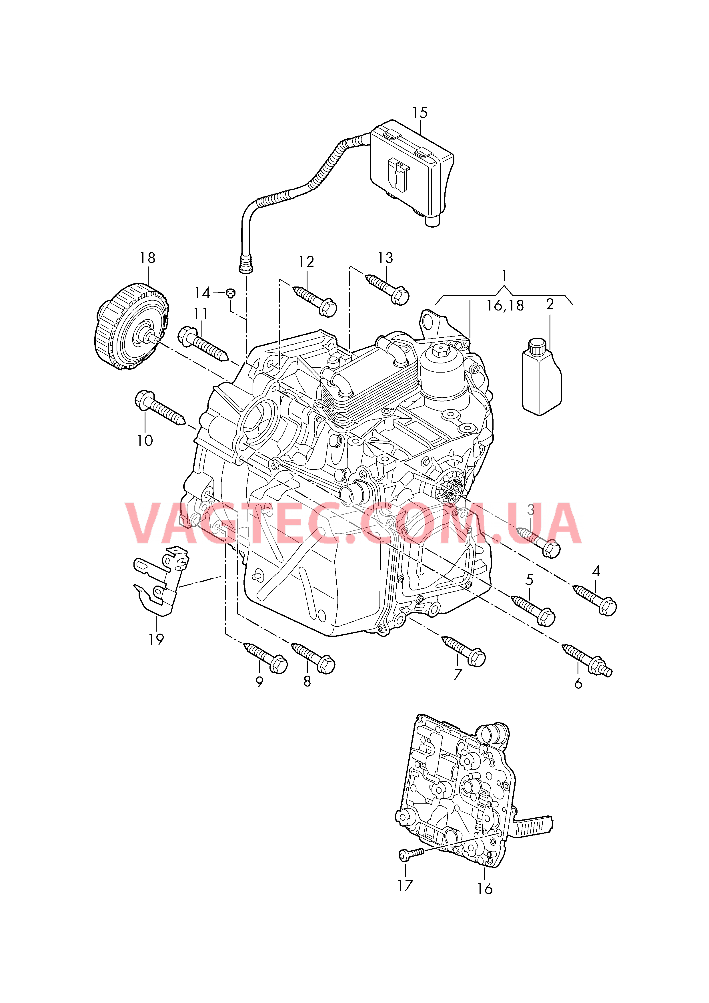 6-ступенчатая КП DSG MECHATRONIK с прогр. обеспеч. Детали крепления для двигателя и КП  для VOLKSWAGEN GOLF 2018