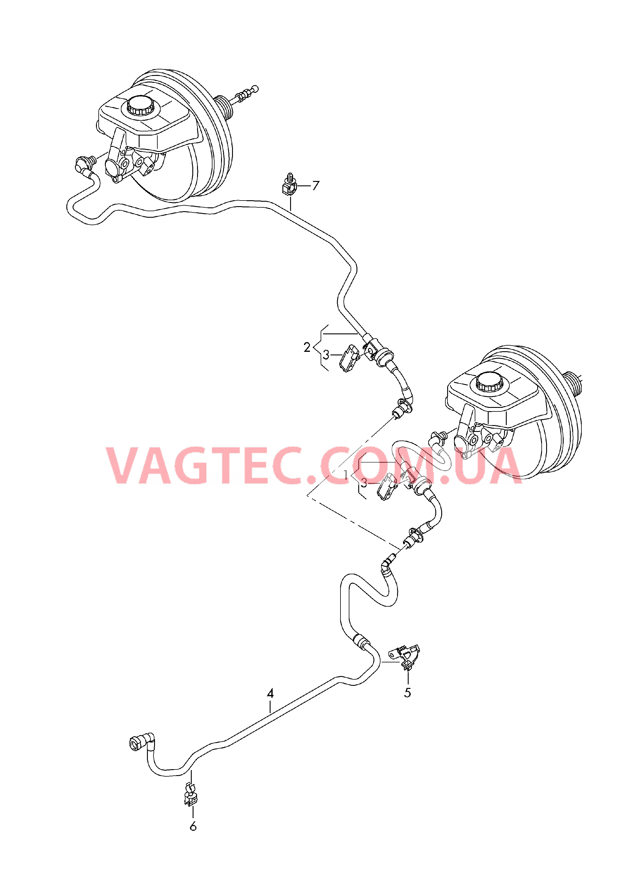 Вакуумные шланги для усилителя тормозного привода  для AUDI A8 2019