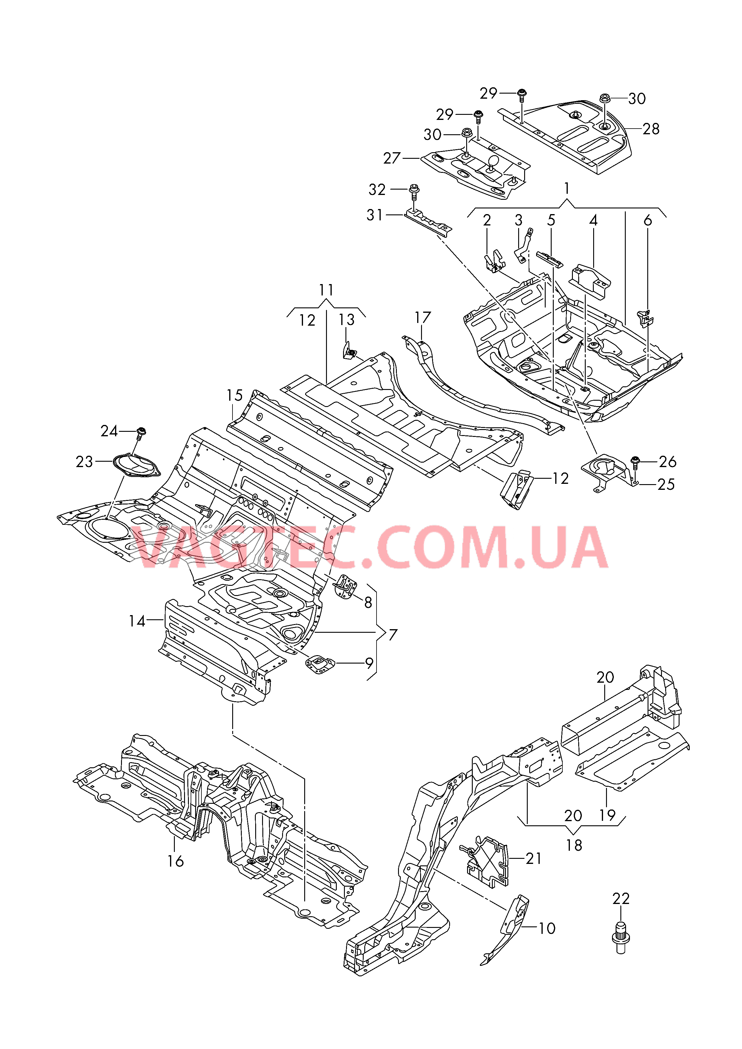 Детали нижней части кузова Лонжерон  для AUDI A8Q 2018