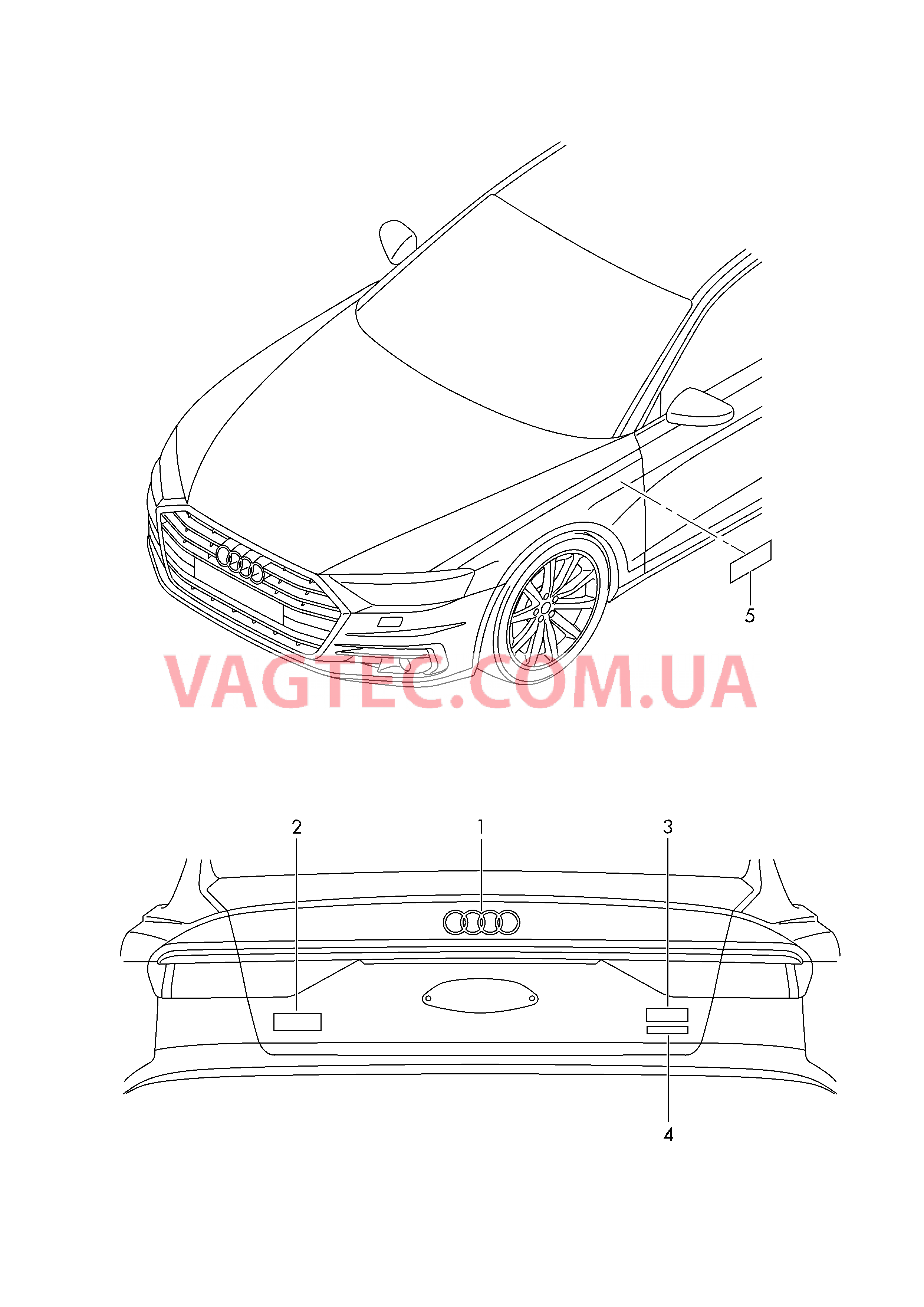 Надписи  для AUDI A8Q 2018