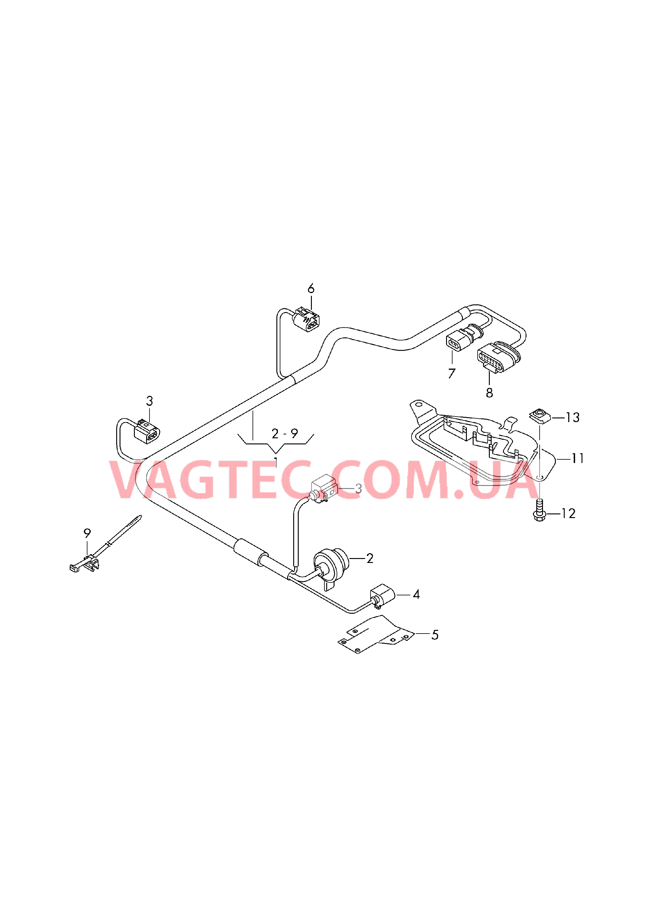 Компл. кабелей коробки передач  для AUDI A8Q 2018