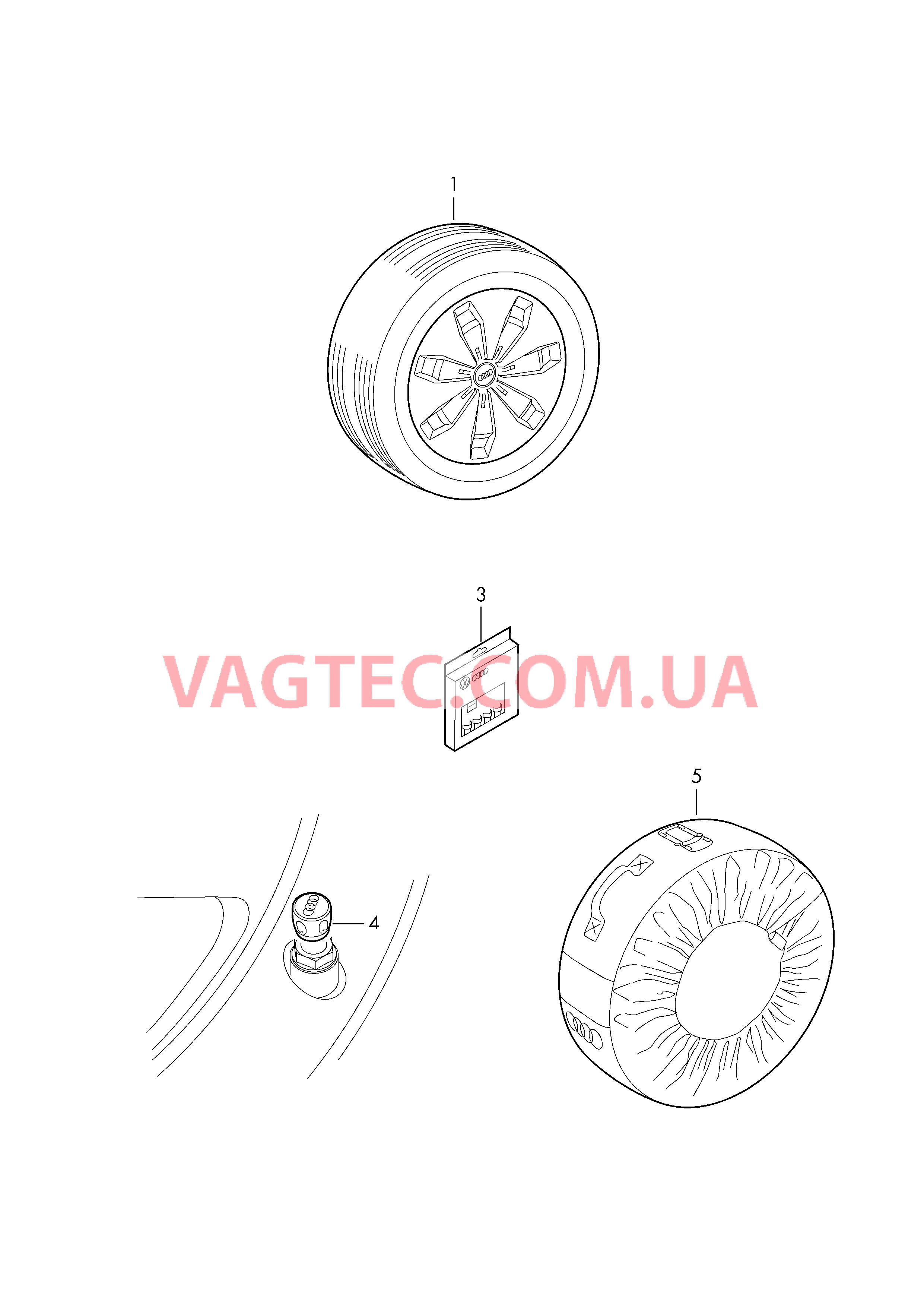 Оригинальные аксессуары Стальной колёсный диск с зимней шиной  Колесный болт секретка Заслонка для блока клапанов Вещевое отделение  для AUDI Q2 2018