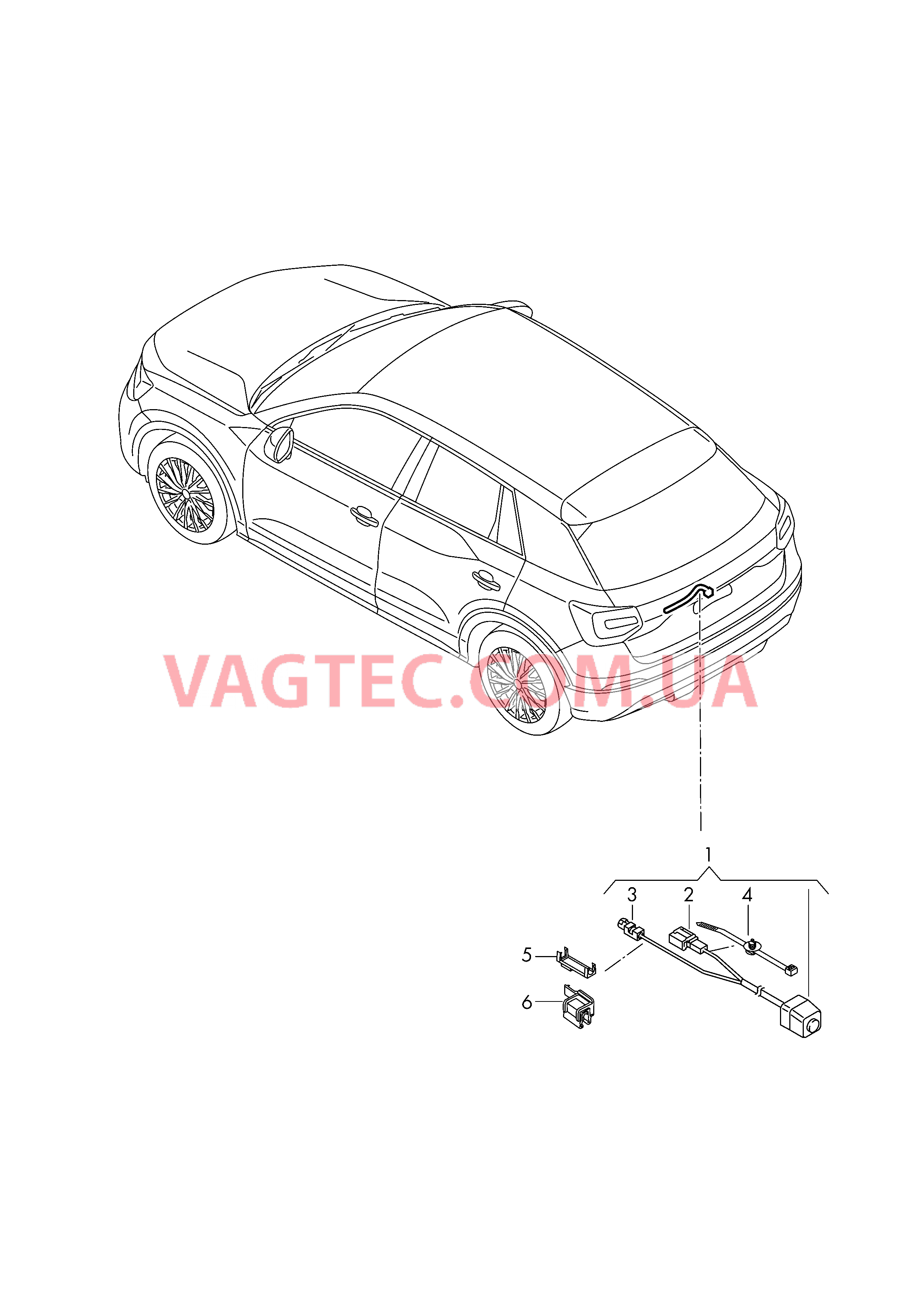 Парковочный ассистент с камерой заднего вида  для AUDI Q2 2017