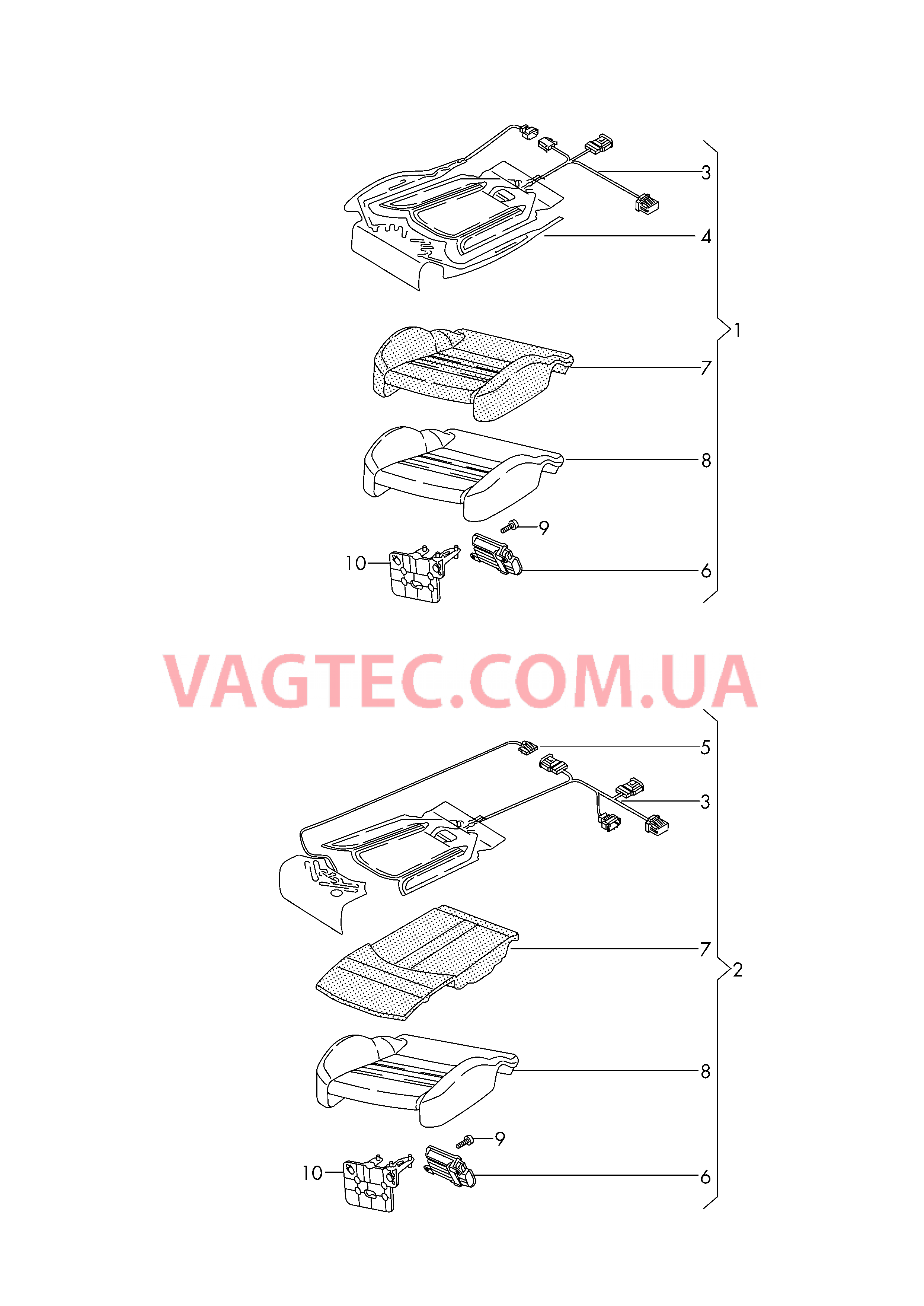 Подушка сиденья Cист. распозн. занят. сиденья Cмотри руководство по ремонту  для AUDI Q7 2019