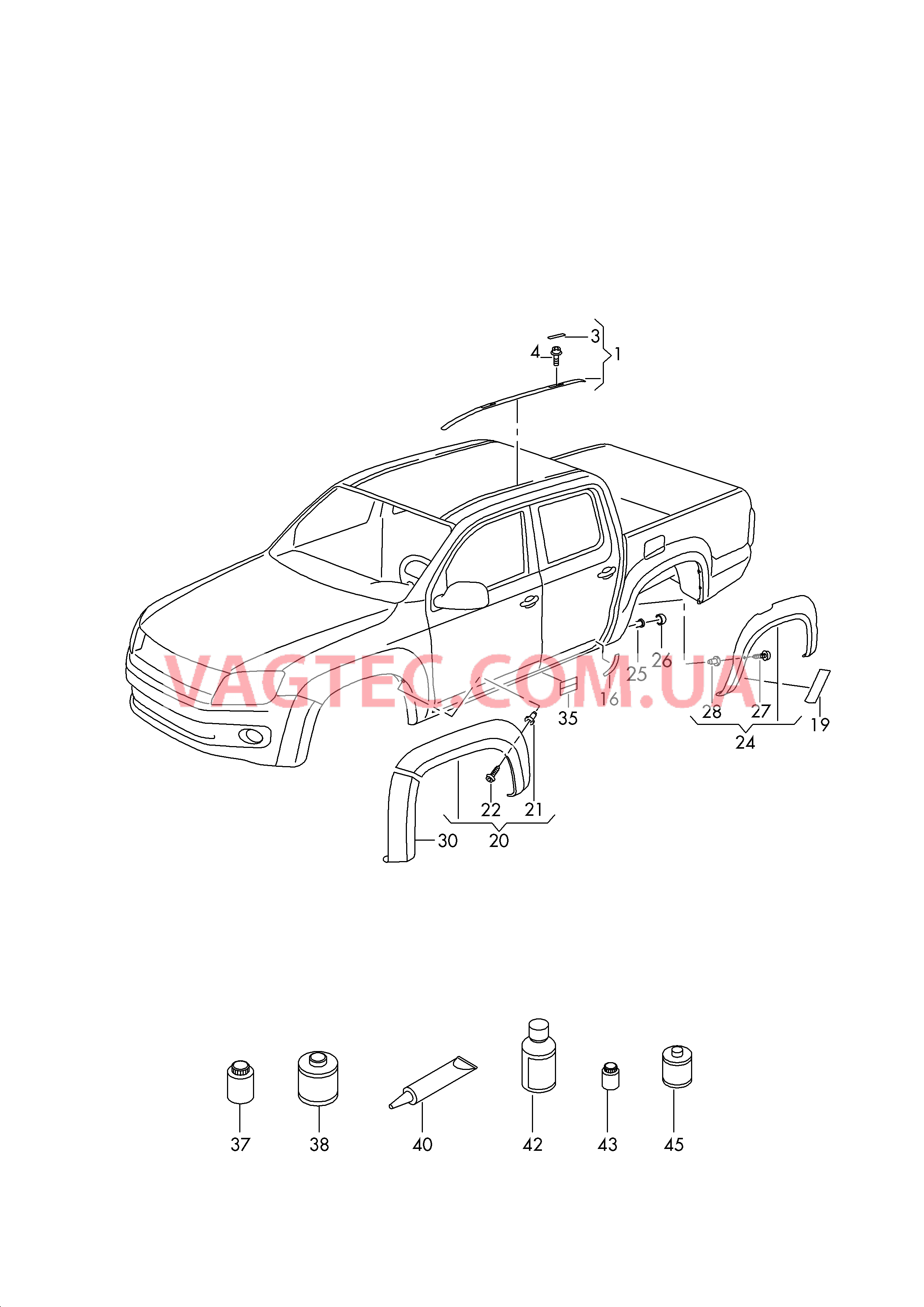 Накладка на крышу Пленка для защиты от камней Накладка колёсной арки  для VOLKSWAGEN Amarok 2018