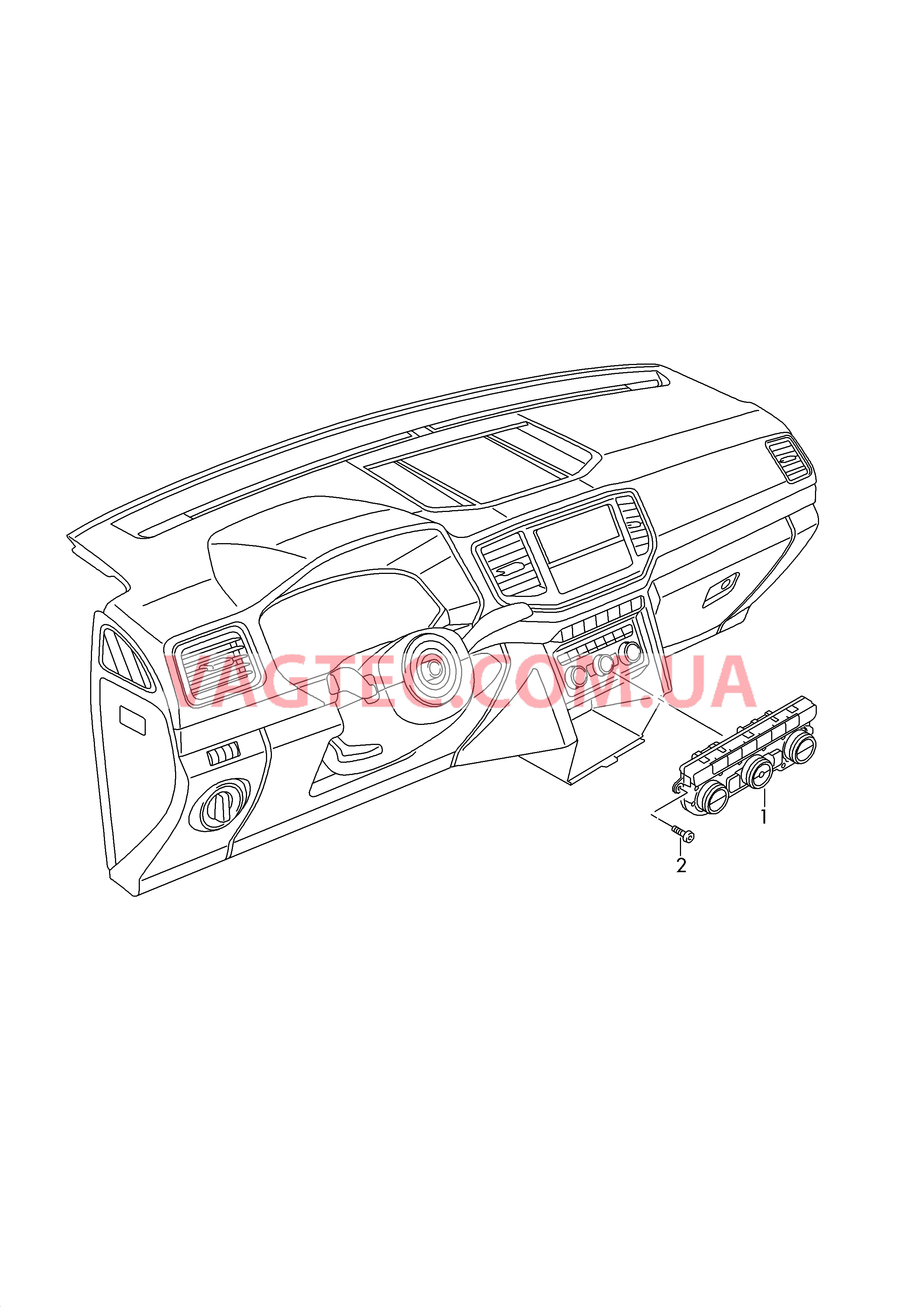 Панель управления и индикации БУ климатической установки с электронным управлением  для VOLKSWAGEN Amarok 2018
