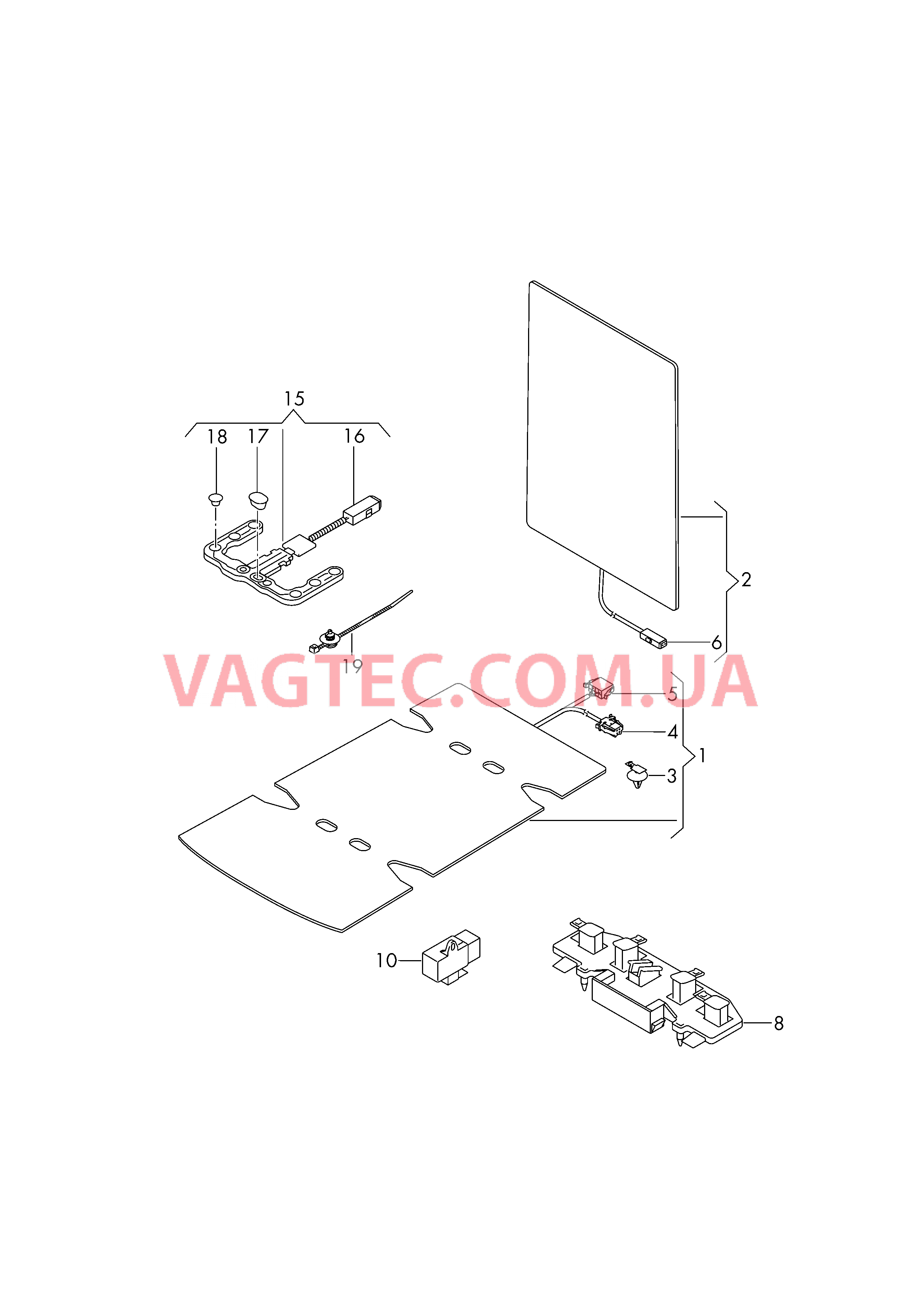 Электродетали для обогрева подушки и спинки сиденья  Cист. распозн. занят. сиденья  для VOLKSWAGEN Amarok 2019