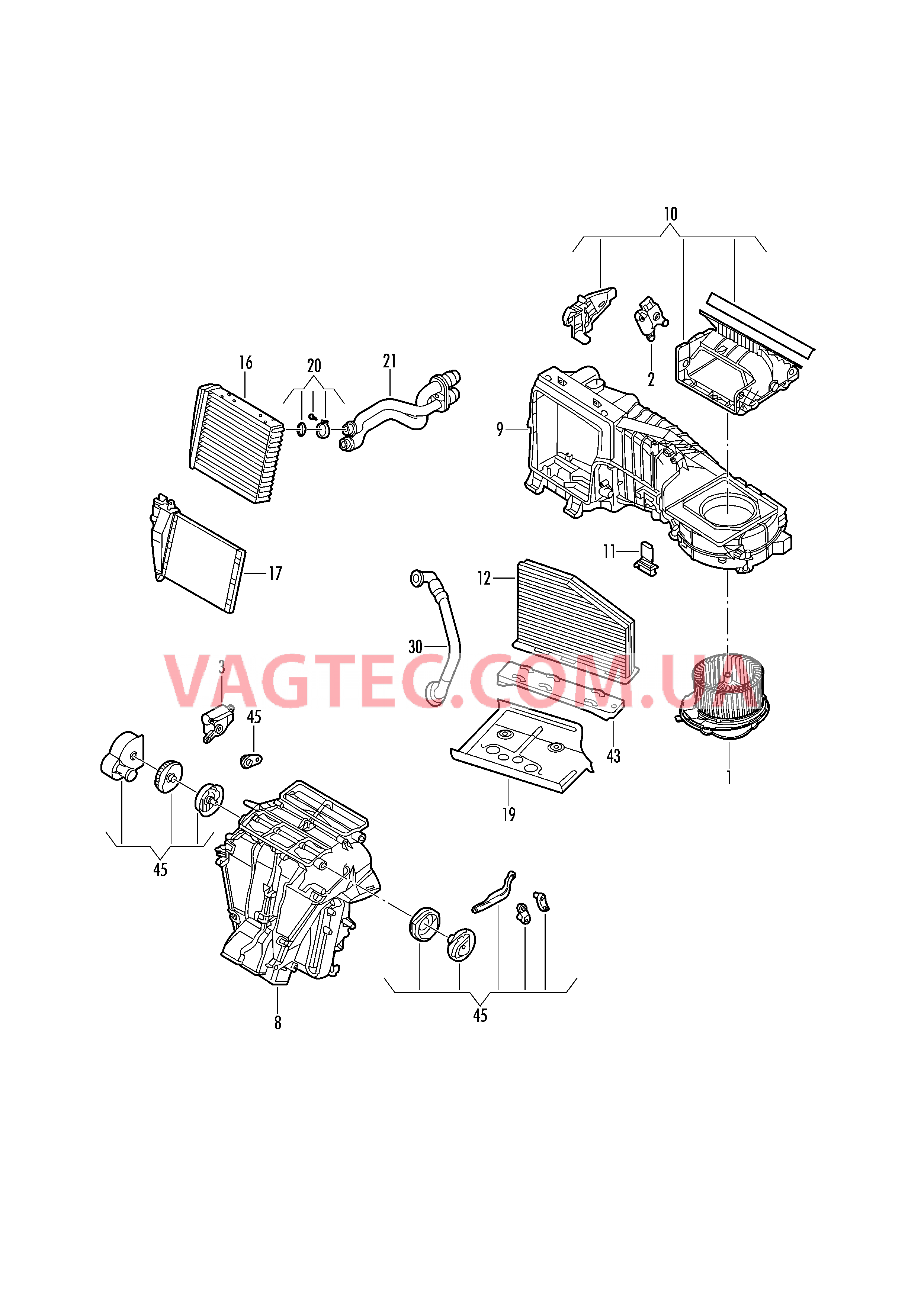 Отопитель с регулированием вентиляции и отопления  для VOLKSWAGEN Beetle.Cabriolet 2019