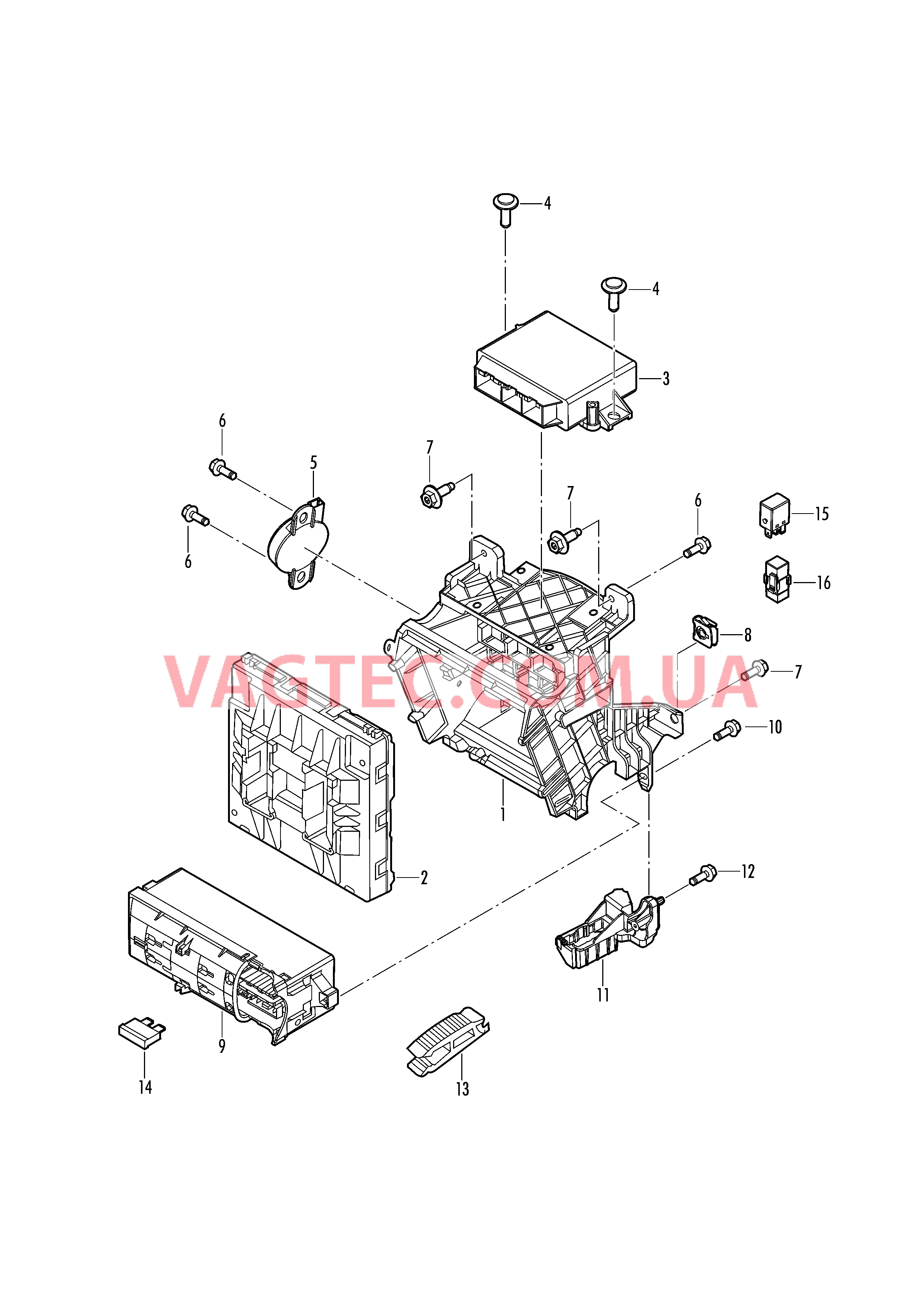 Кронштейн БУ (BCM) систем комфорта, межсетевого интерфейса и бортовой сети   Ножевой предохранитель Реле  для VOLKSWAGEN Beetle.Cabriolet 2019