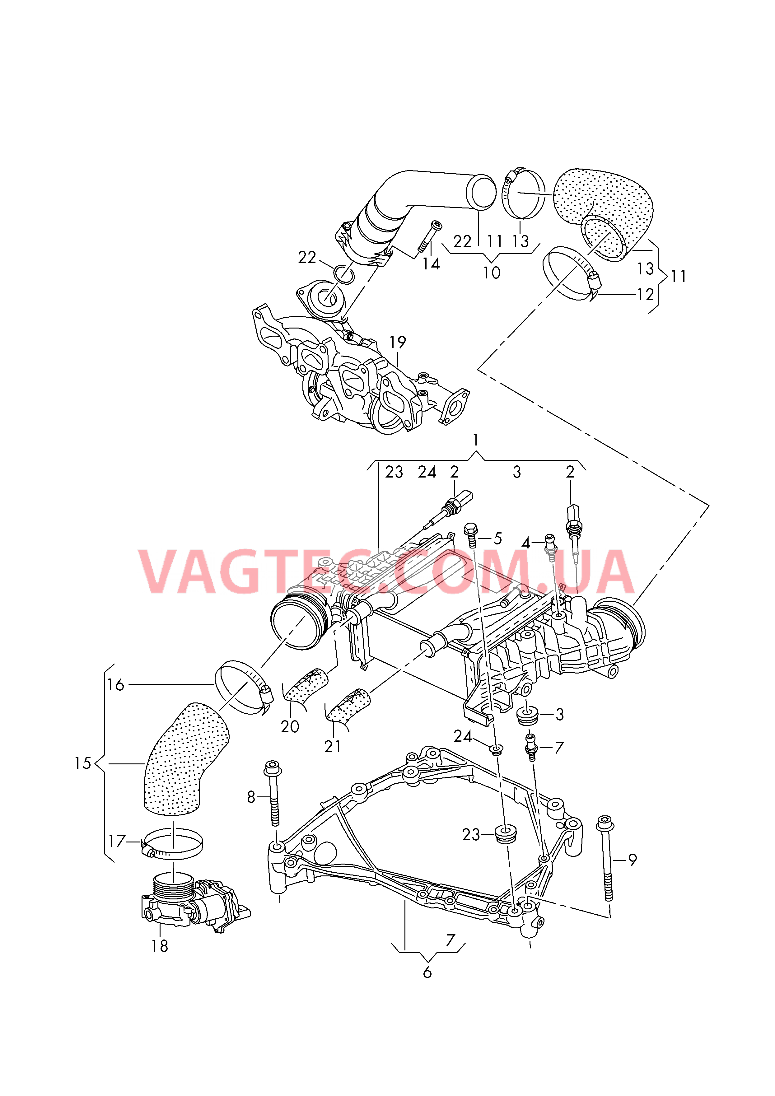 Охладитель наддув. воздуха     D - 09.11.2016>> для VOLKSWAGEN Transporter 2019