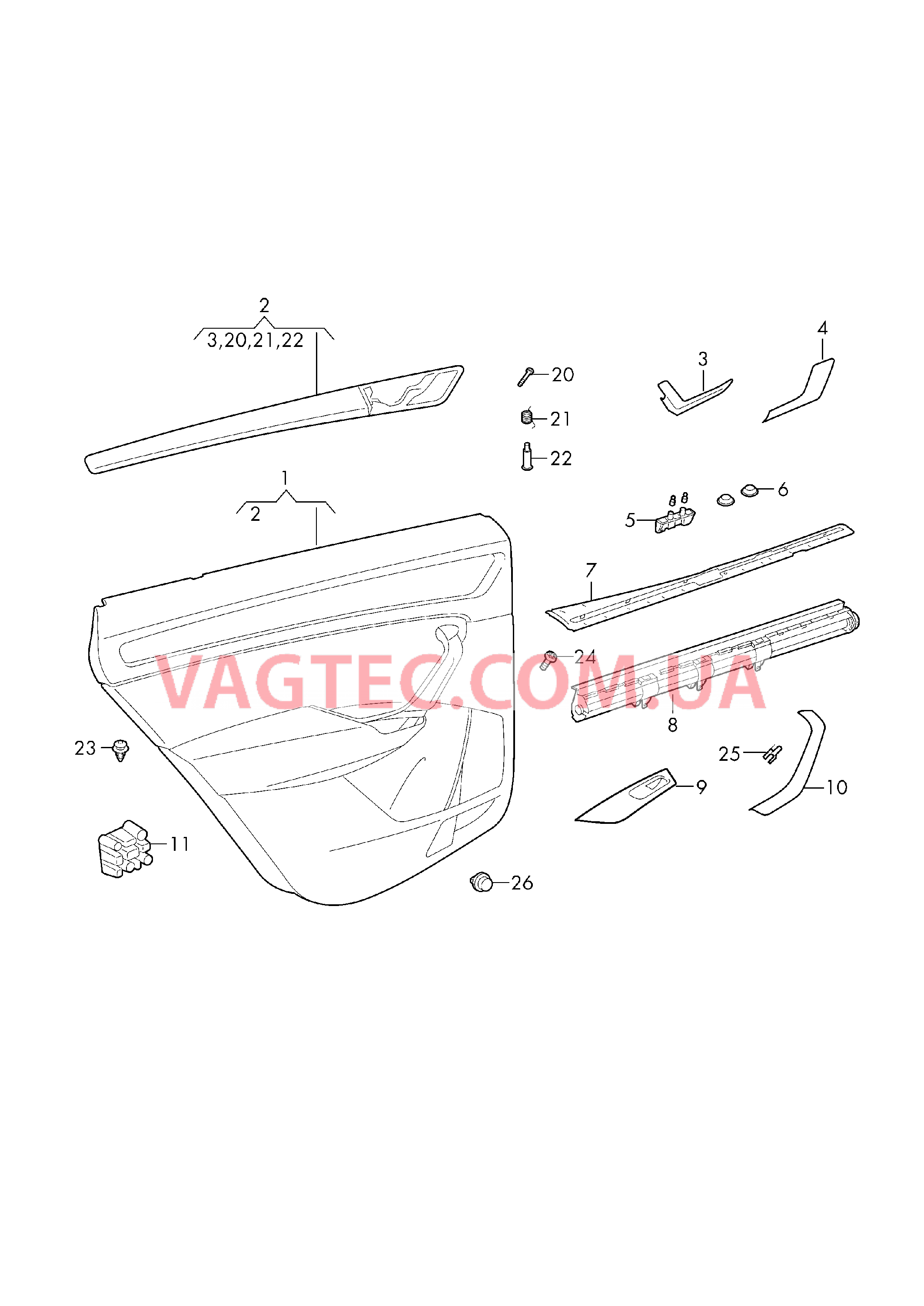 Обшивки дверей * Заказывать вручную по номеру * детали с указанием VIN а/м. * По возможности, прилагать * копию таблички с данными * автомобиля. .  для SKODA Kodiaq 2019