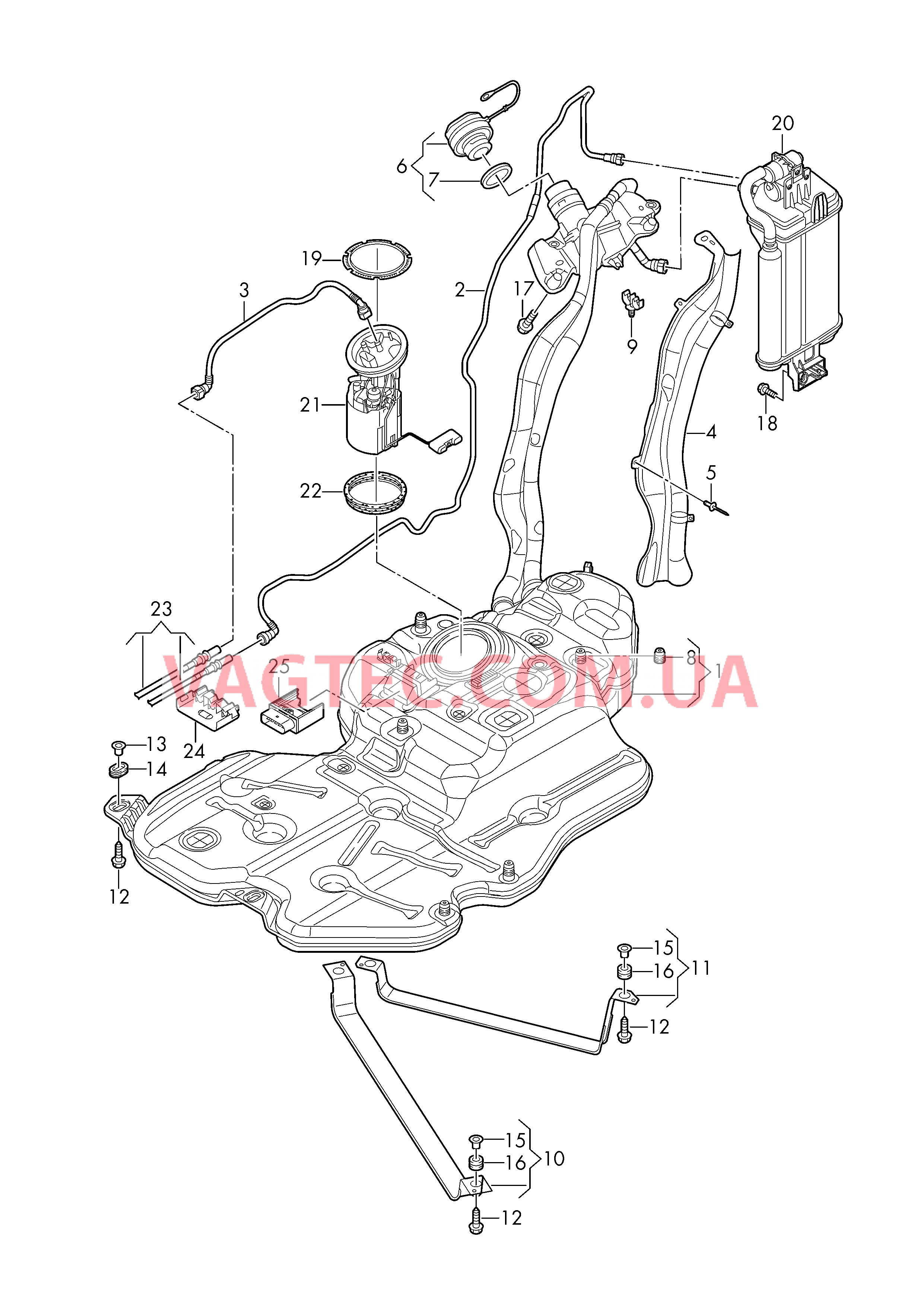 Топливный бак с навесными деталями  для VOLKSWAGEN ATL 2019