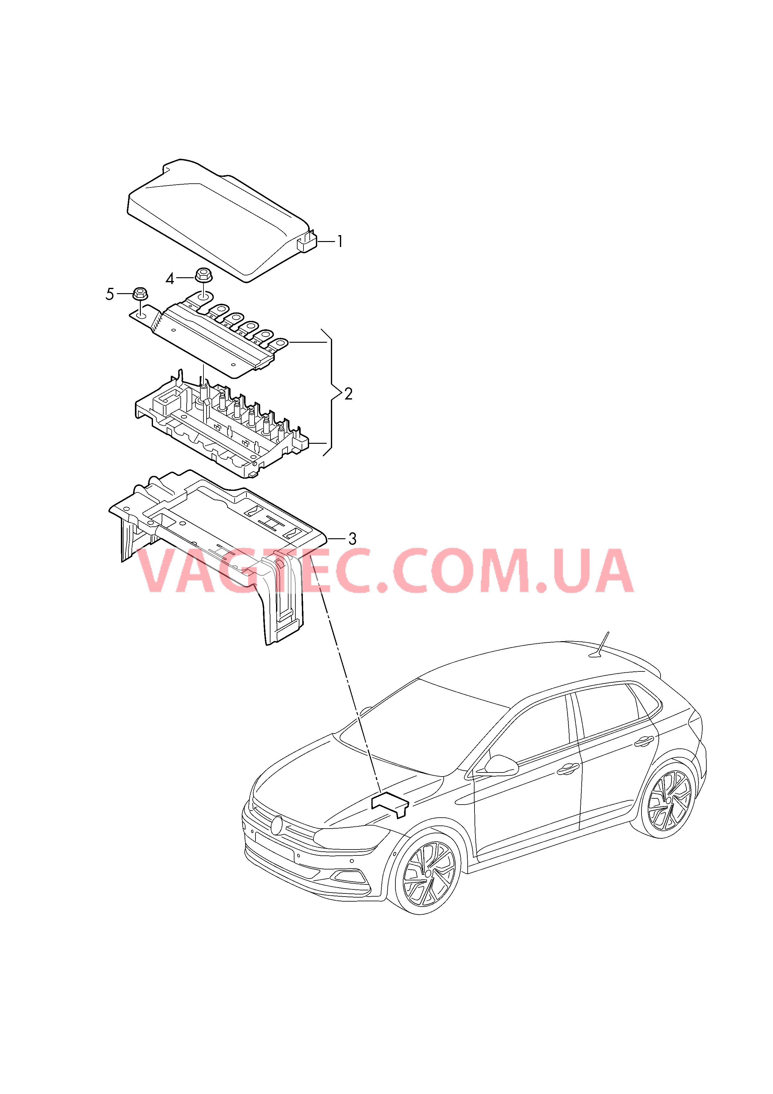 Конт. колодка плавк. предохр. Жгут проводов для моторн. отс.  для SEAT Ibiza 2018