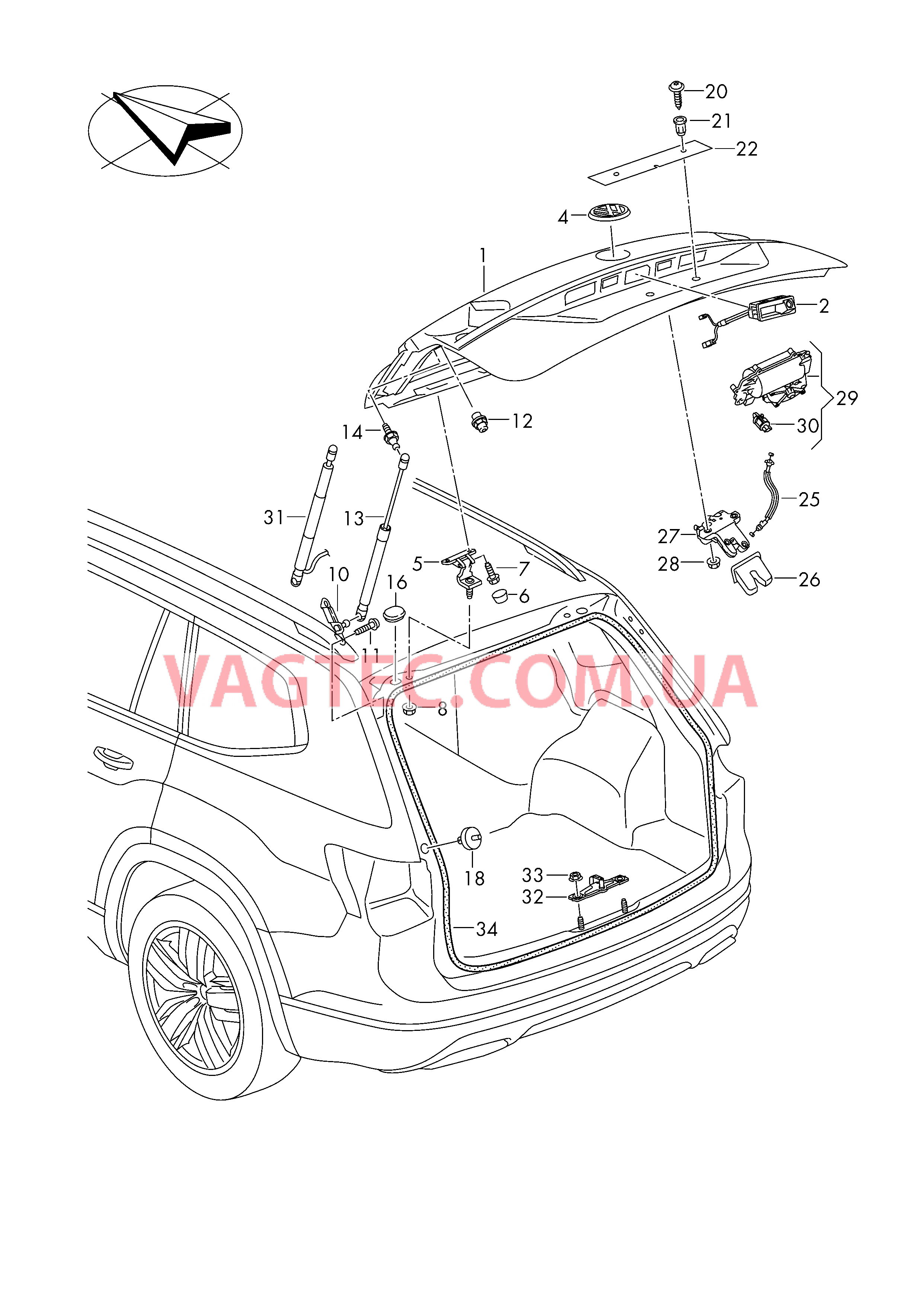 Крышка багажного отсека  для VOLKSWAGEN ATL 2019