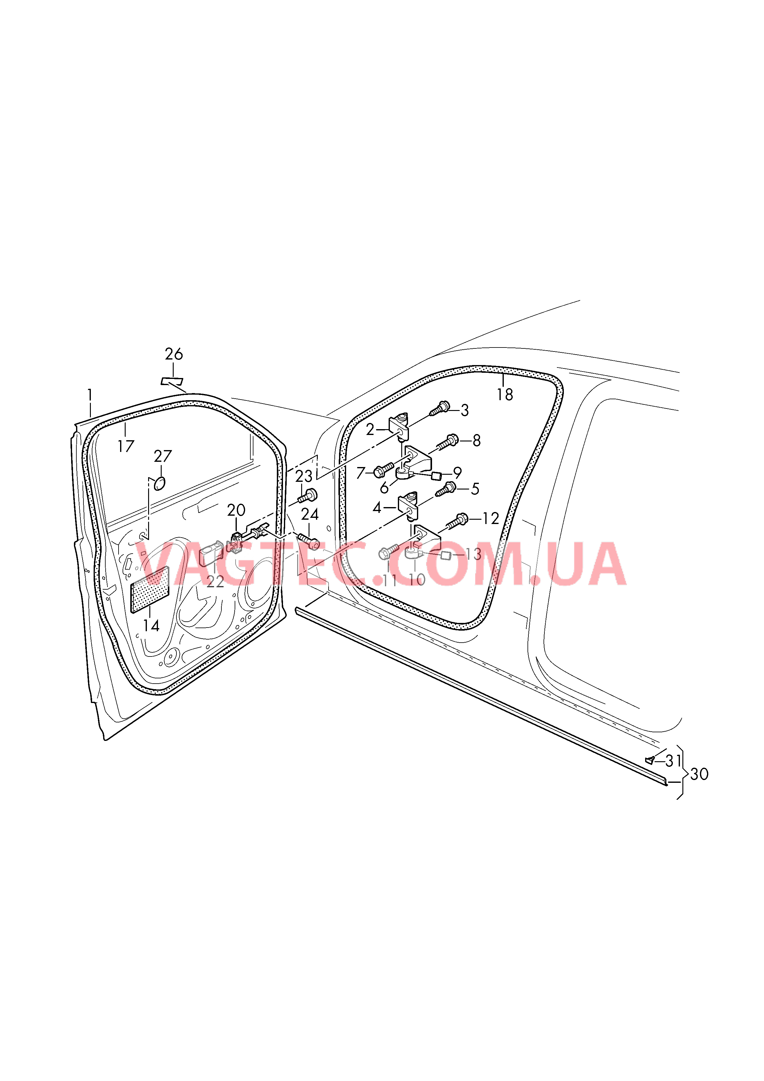 Двери Петля двери Уплотнитель двери  для VOLKSWAGEN ATL 2019