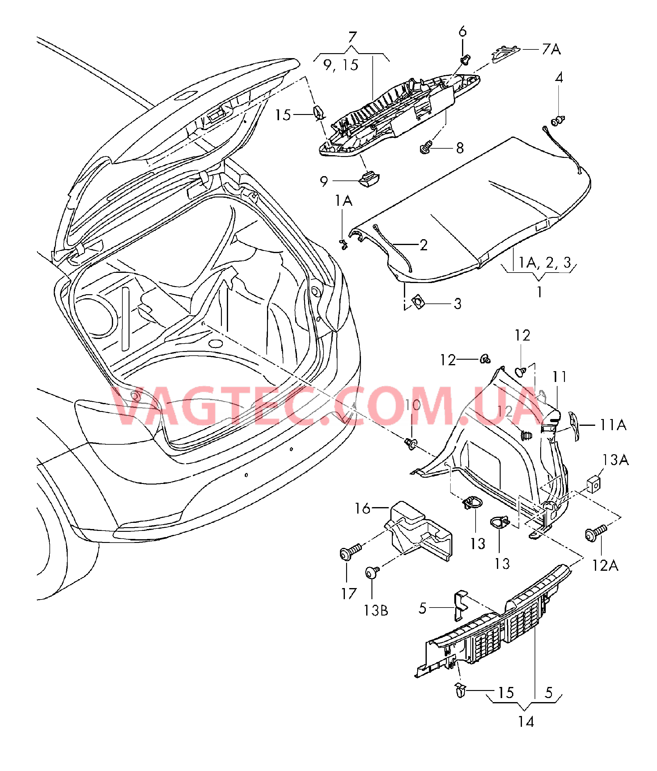 Крышка для обшивки багажника  Обивка багажного отсека Буксировочный крюк  для SEAT Ibiza 2018