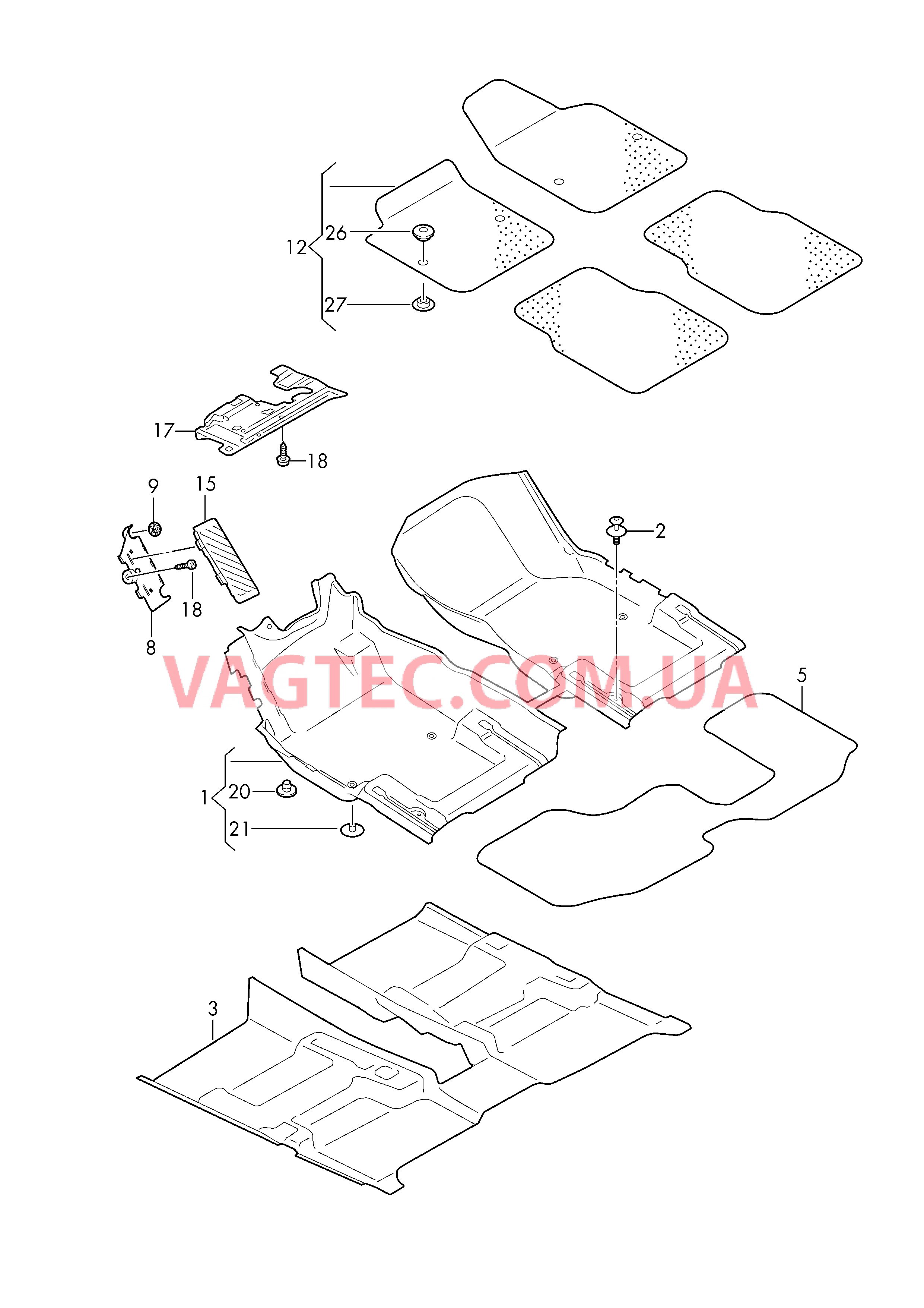 Коврики  для VOLKSWAGEN ATL 2018