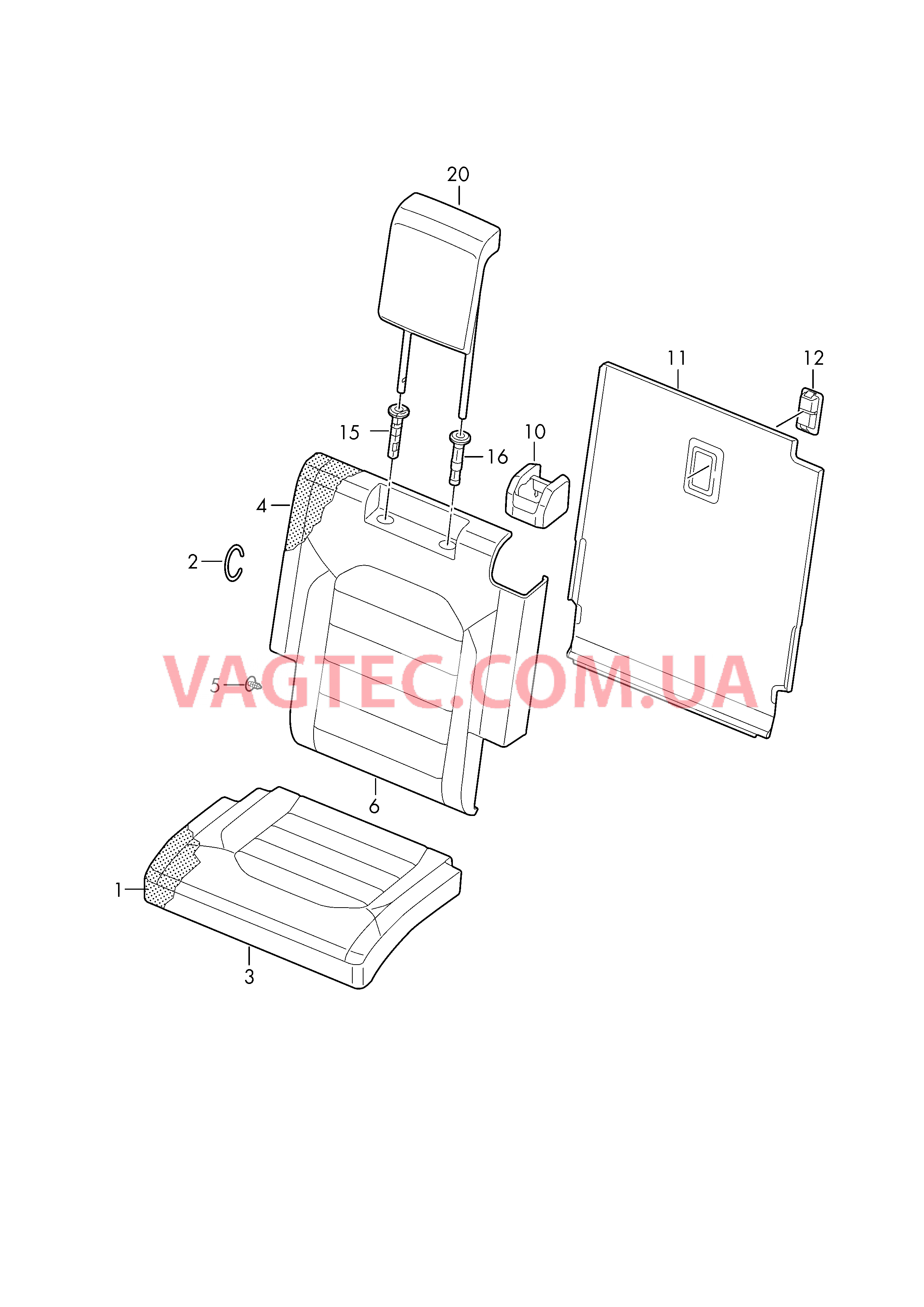 Обивка подушки и спинки сиден. Подушка сиденья Набивка спинки Подголовник  для VOLKSWAGEN ATL 2019
