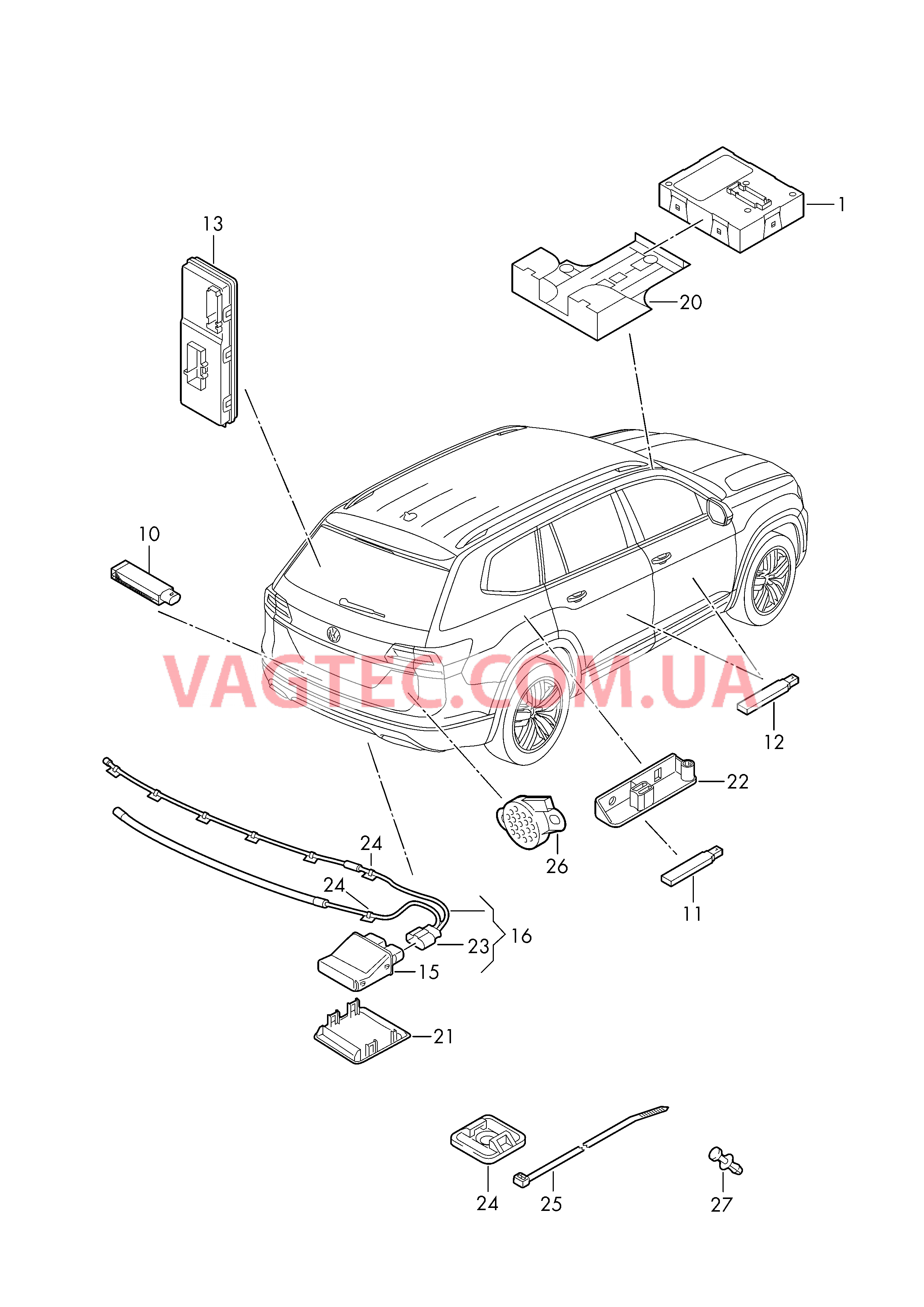 БУ системы санкционирования доступа и пуска двигателя  Cистема KEYLESS ENTRY (KESSY)  для VOLKSWAGEN ATL 2018