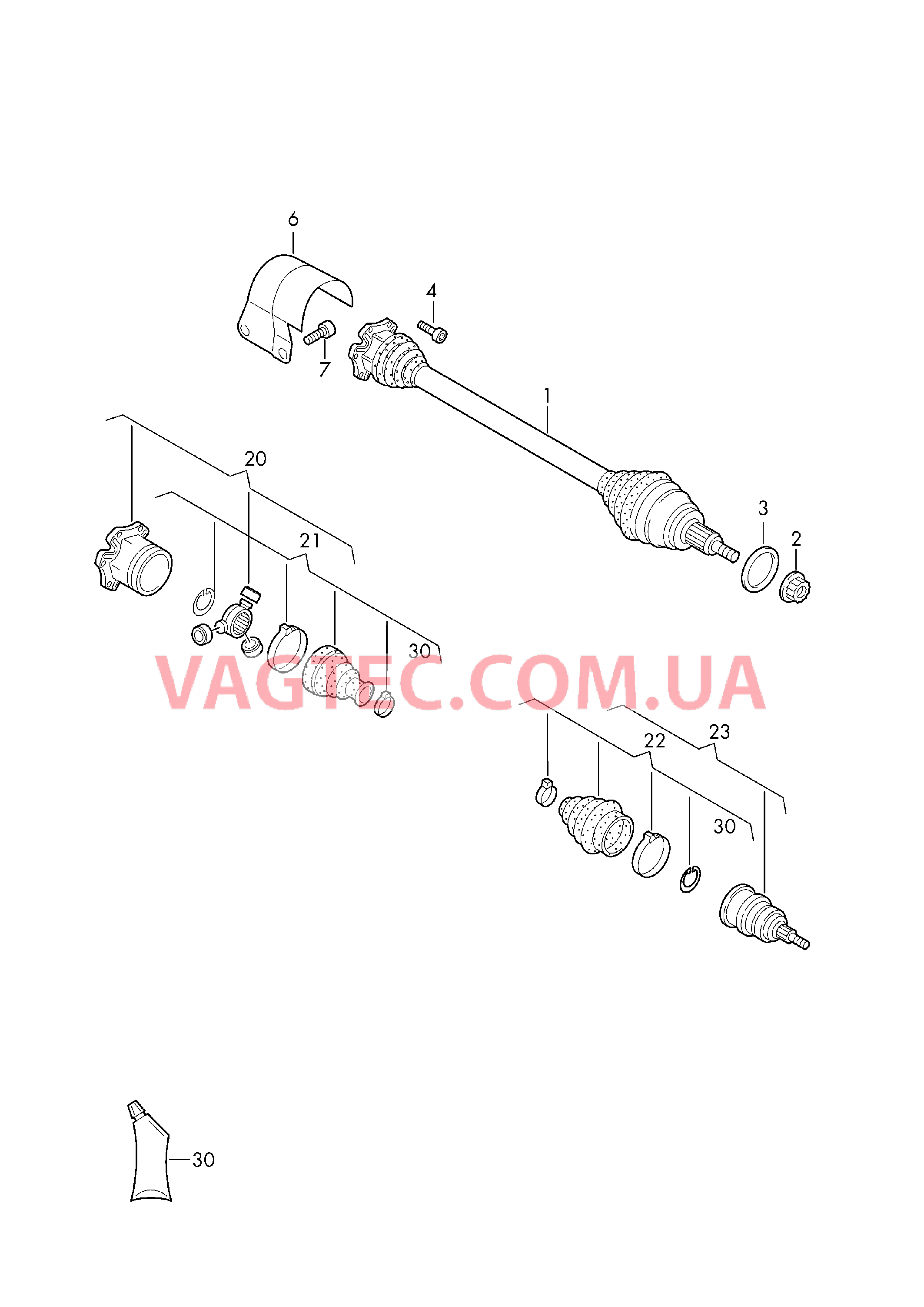Приводной вал 6-ступ. механическая КП  для SEAT ARON 2019
