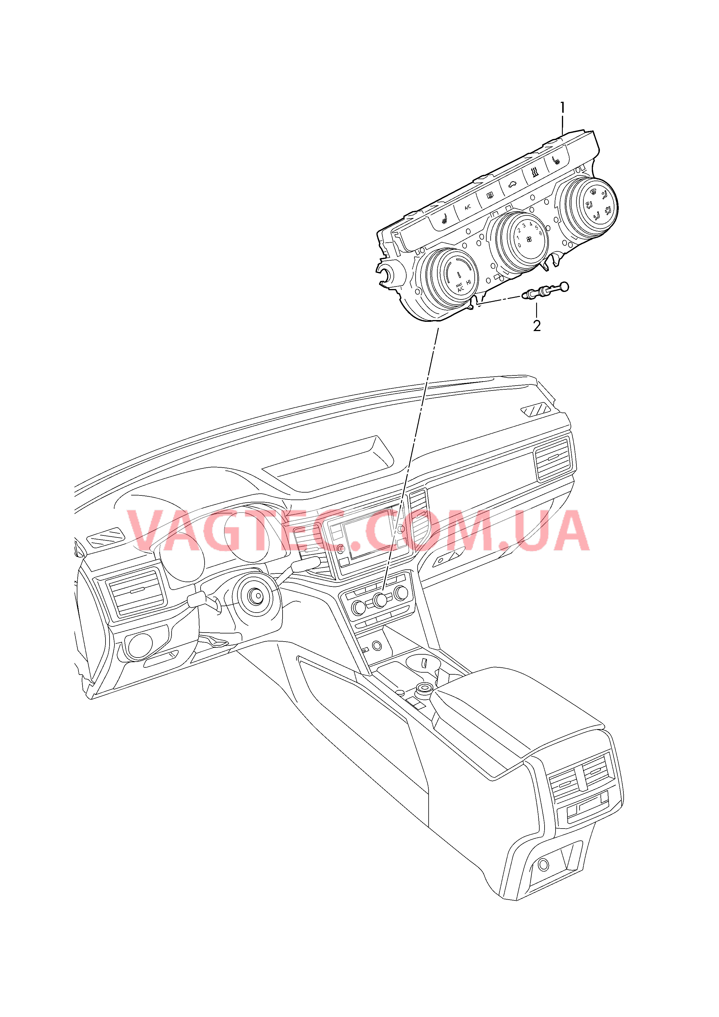Панель управления и индикации БУ климатической установки с ручным управлением  для VOLKSWAGEN ATL 2018