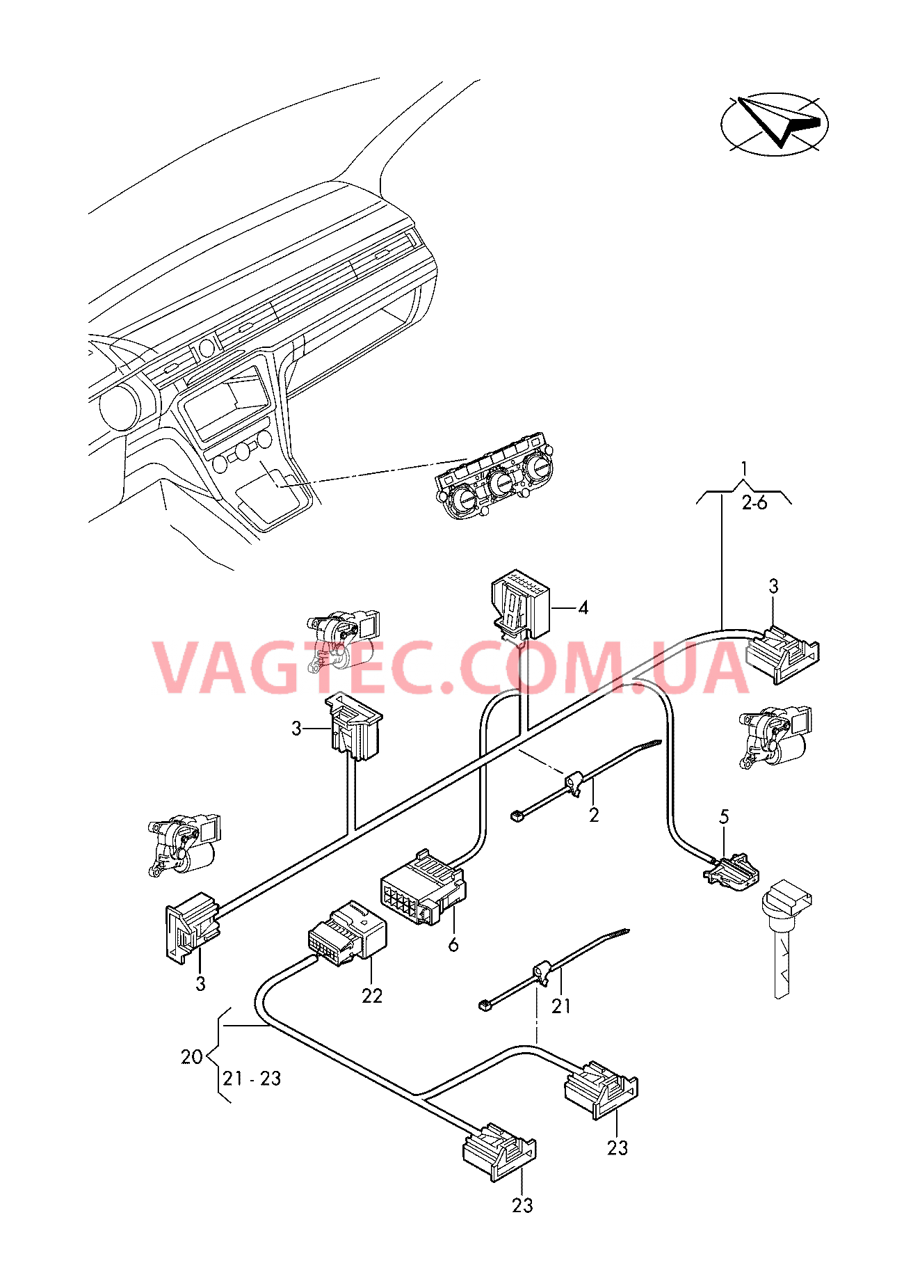 Жгут проводов климат.установк. с электронным управлением  для VOLKSWAGEN ATL 2019