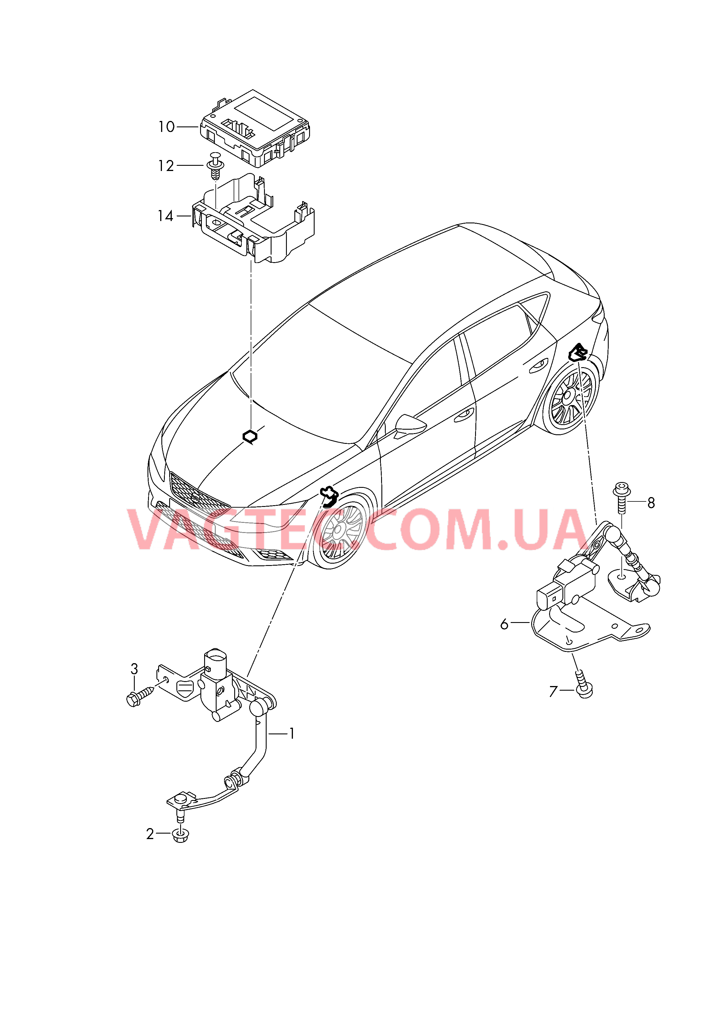 Датчик корректора фар  БУ автоматического корректора фар     D - 08.11.2016>> для SEAT Ateca 2018