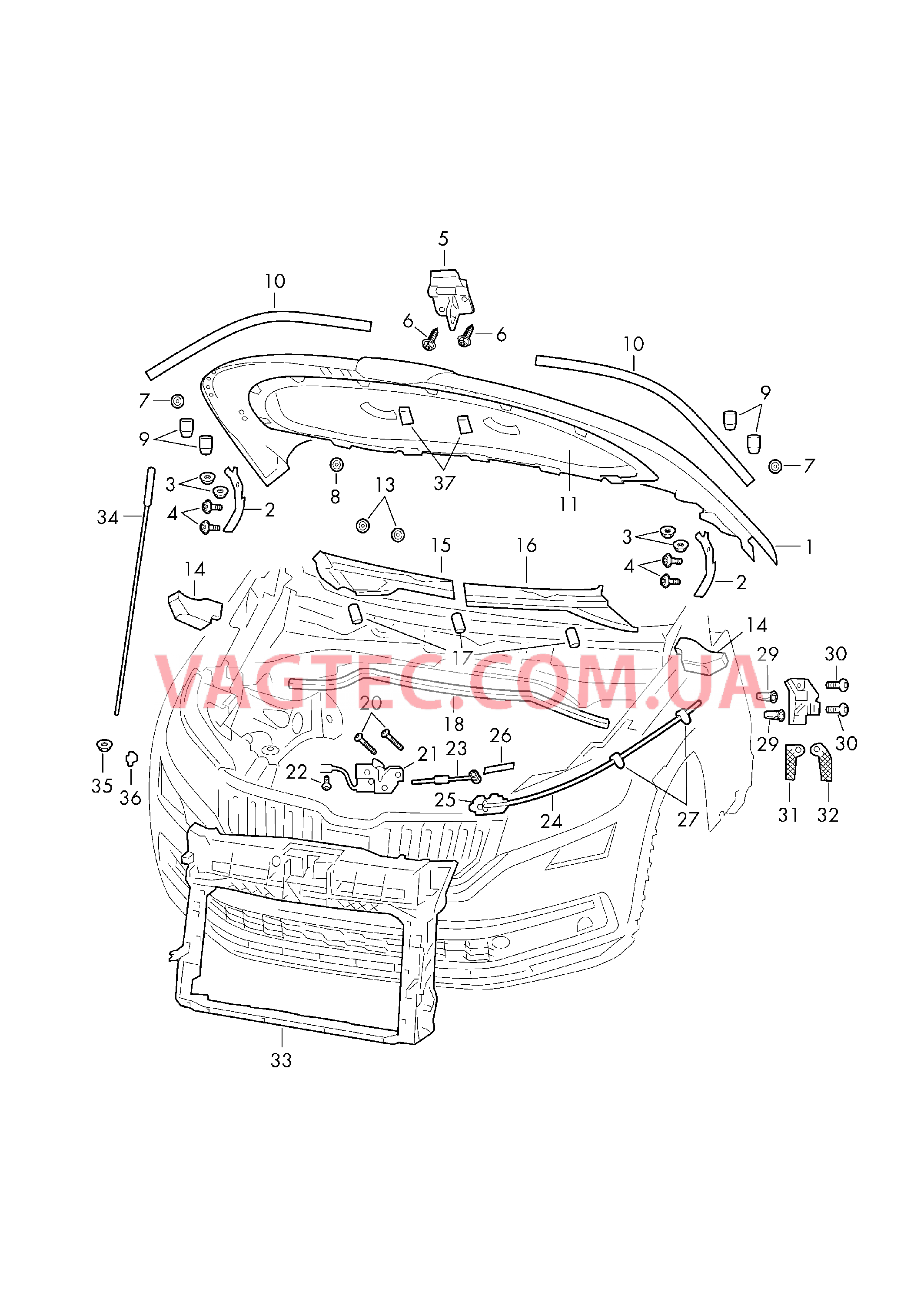 Капот  ---------------------- для SKODA KAR 2019