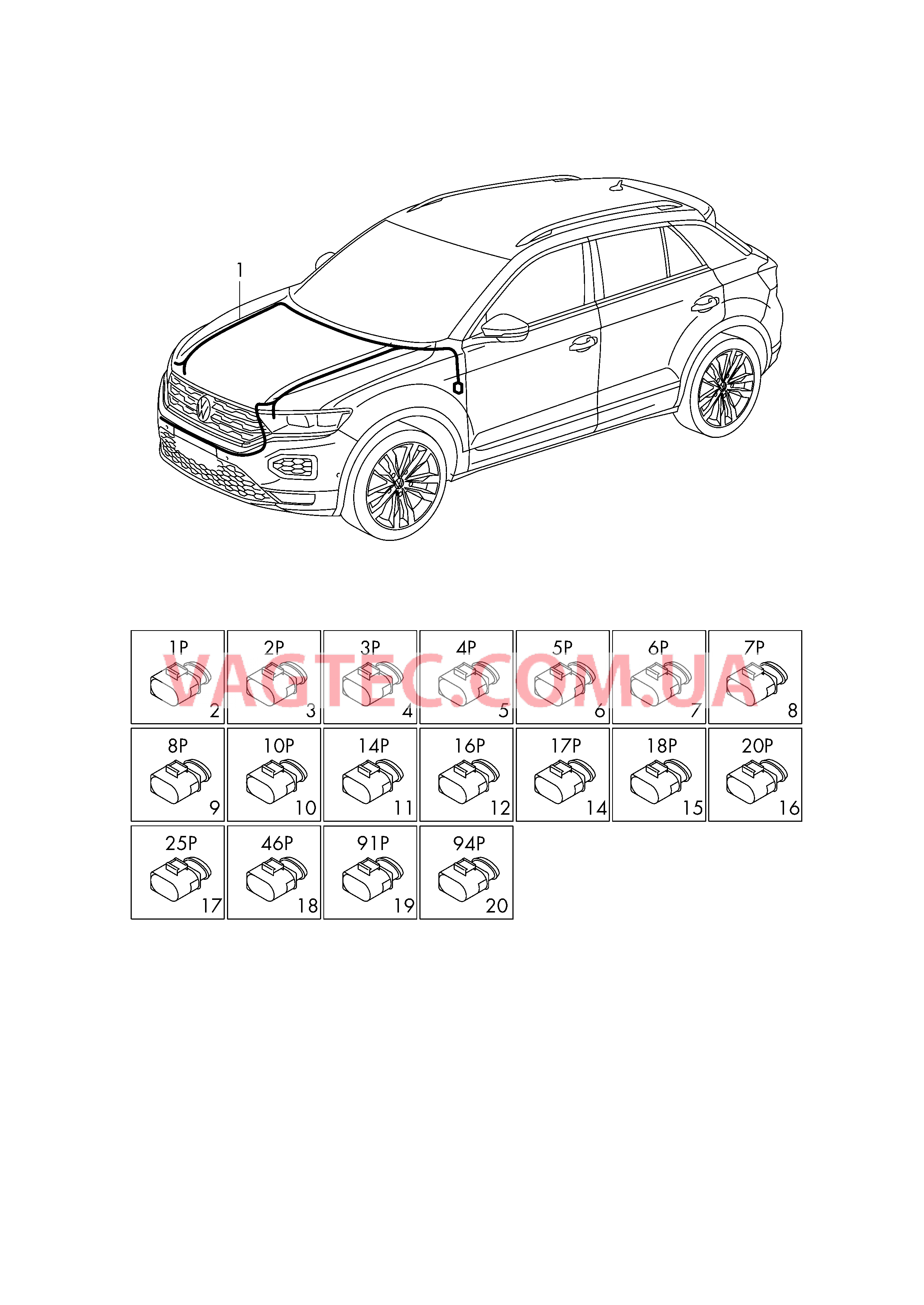 Жгут проводов для моторн. отс.  для VOLKSWAGEN TROC 2018