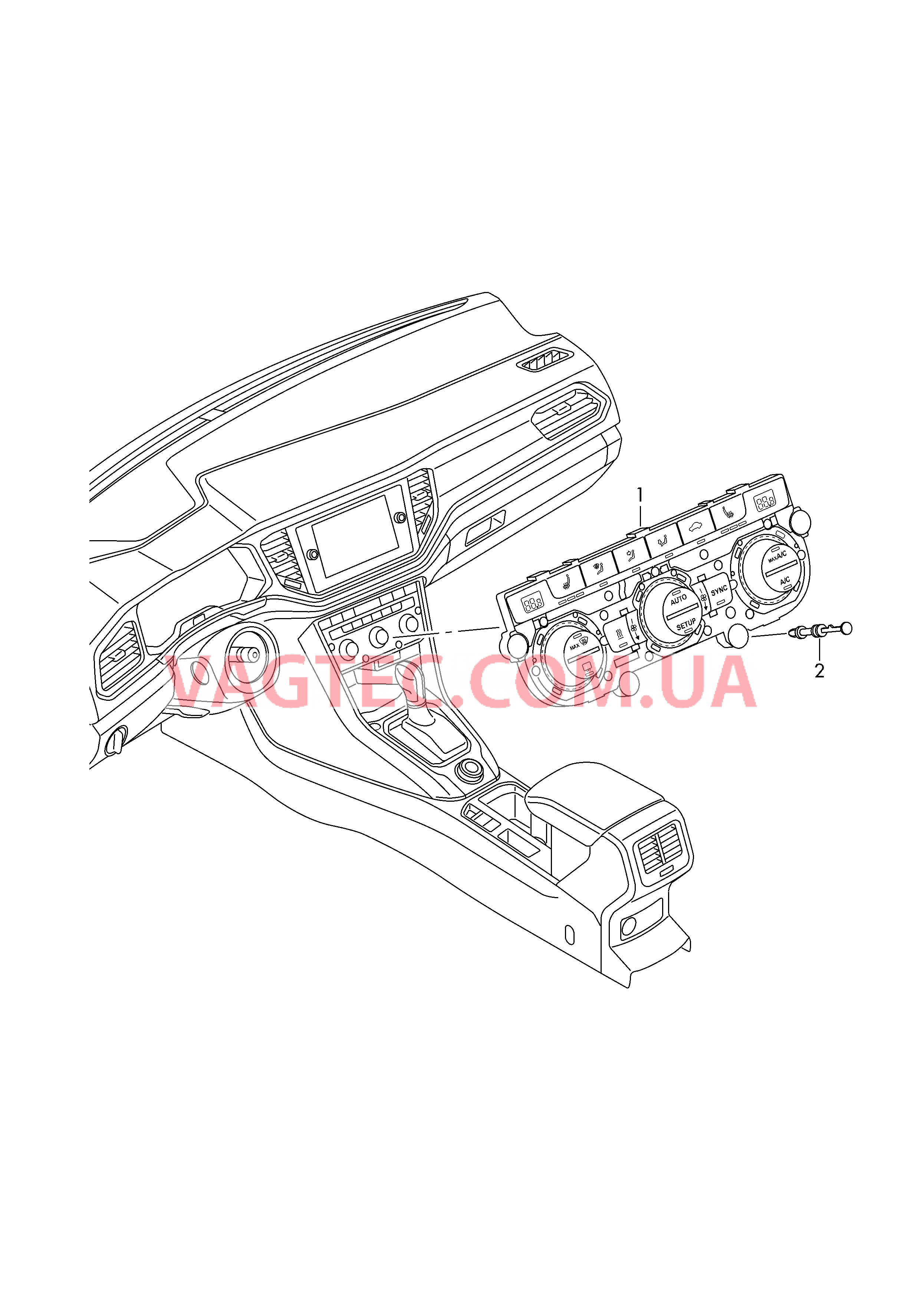 Панель управления и индикации БУ климатической установки с электронным управлением  для VOLKSWAGEN TROC 2018