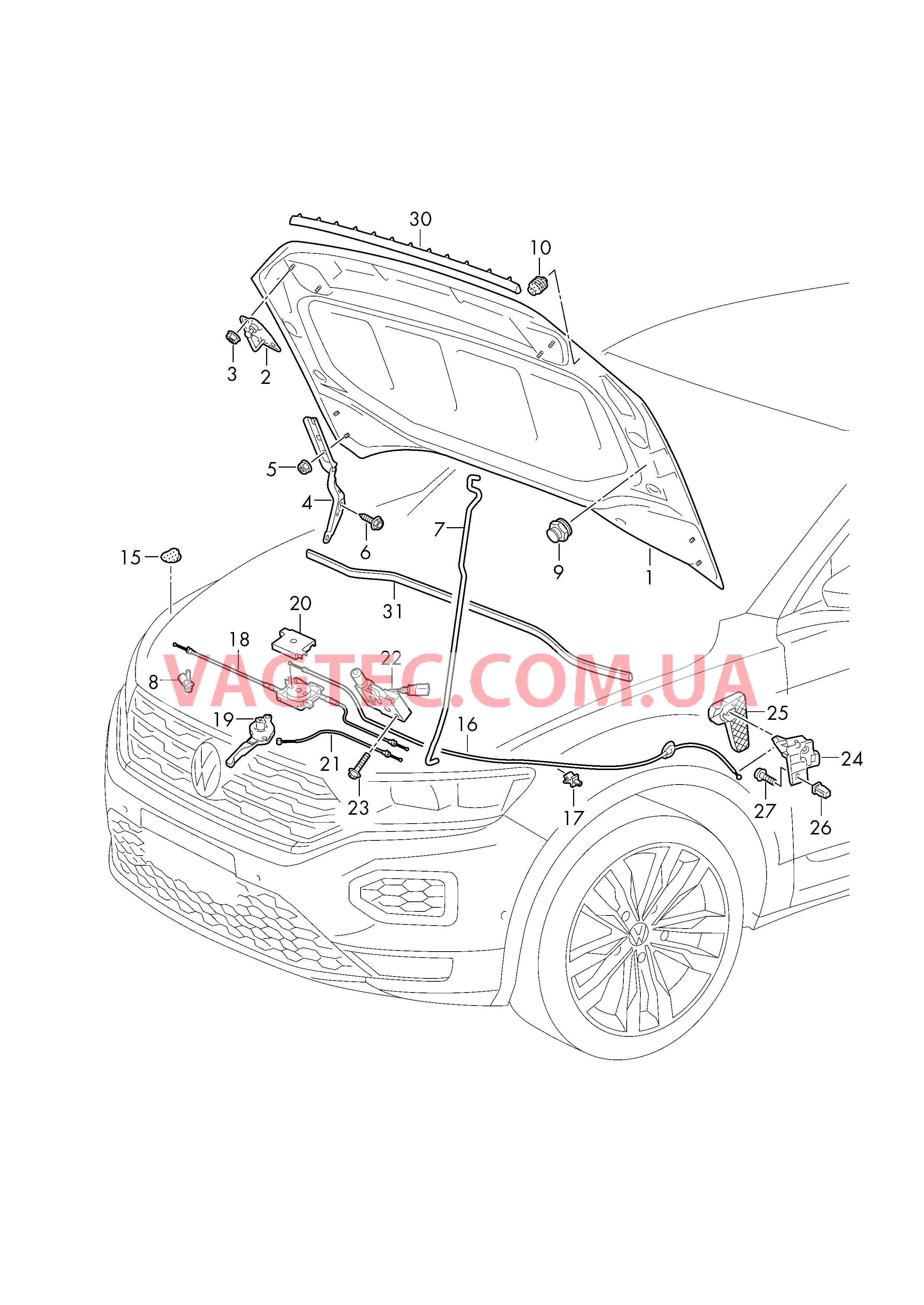 Капот  для VOLKSWAGEN TROC 2018