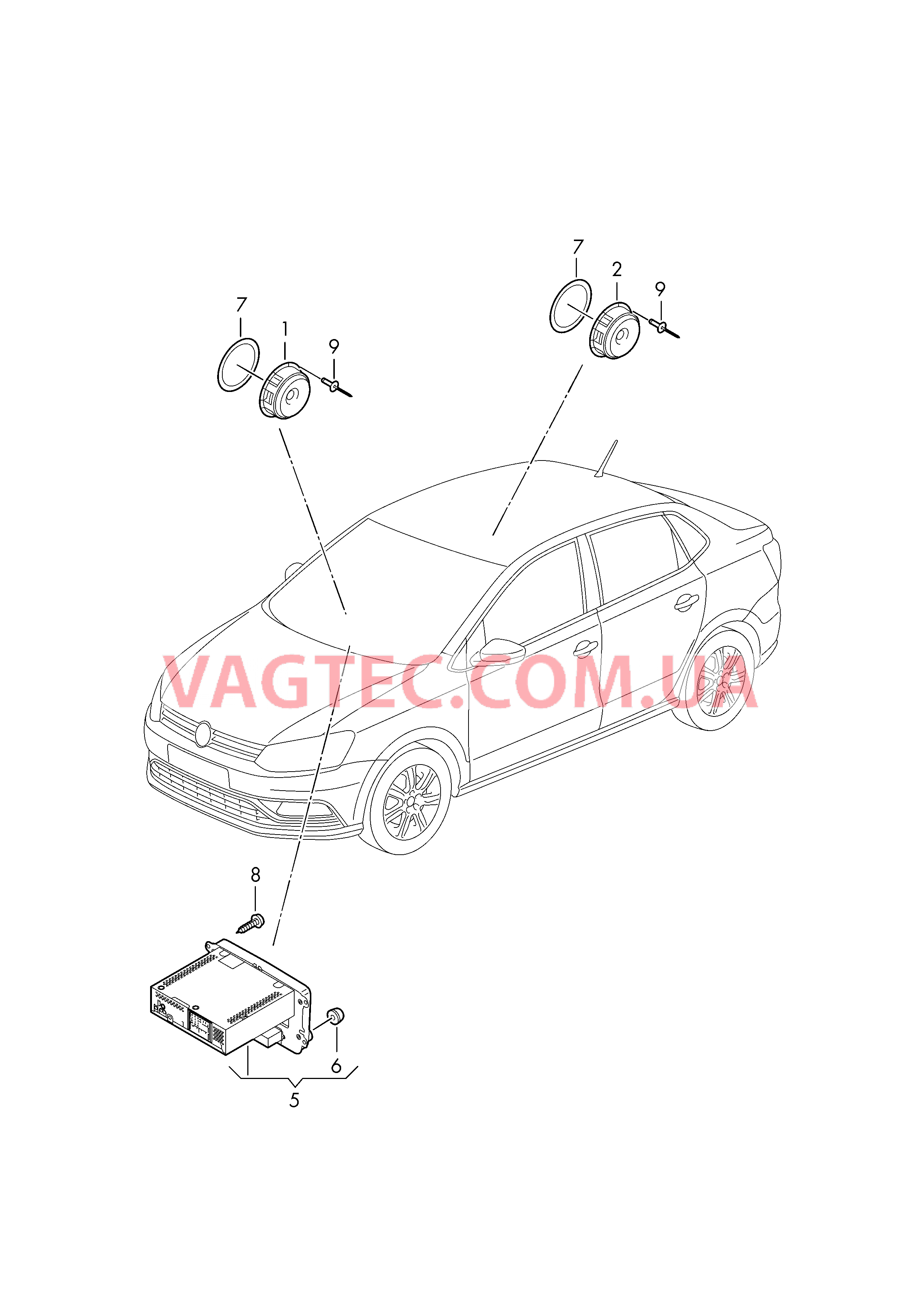 Электрические детали акустической системы  для VOLKSWAGEN AME 2019