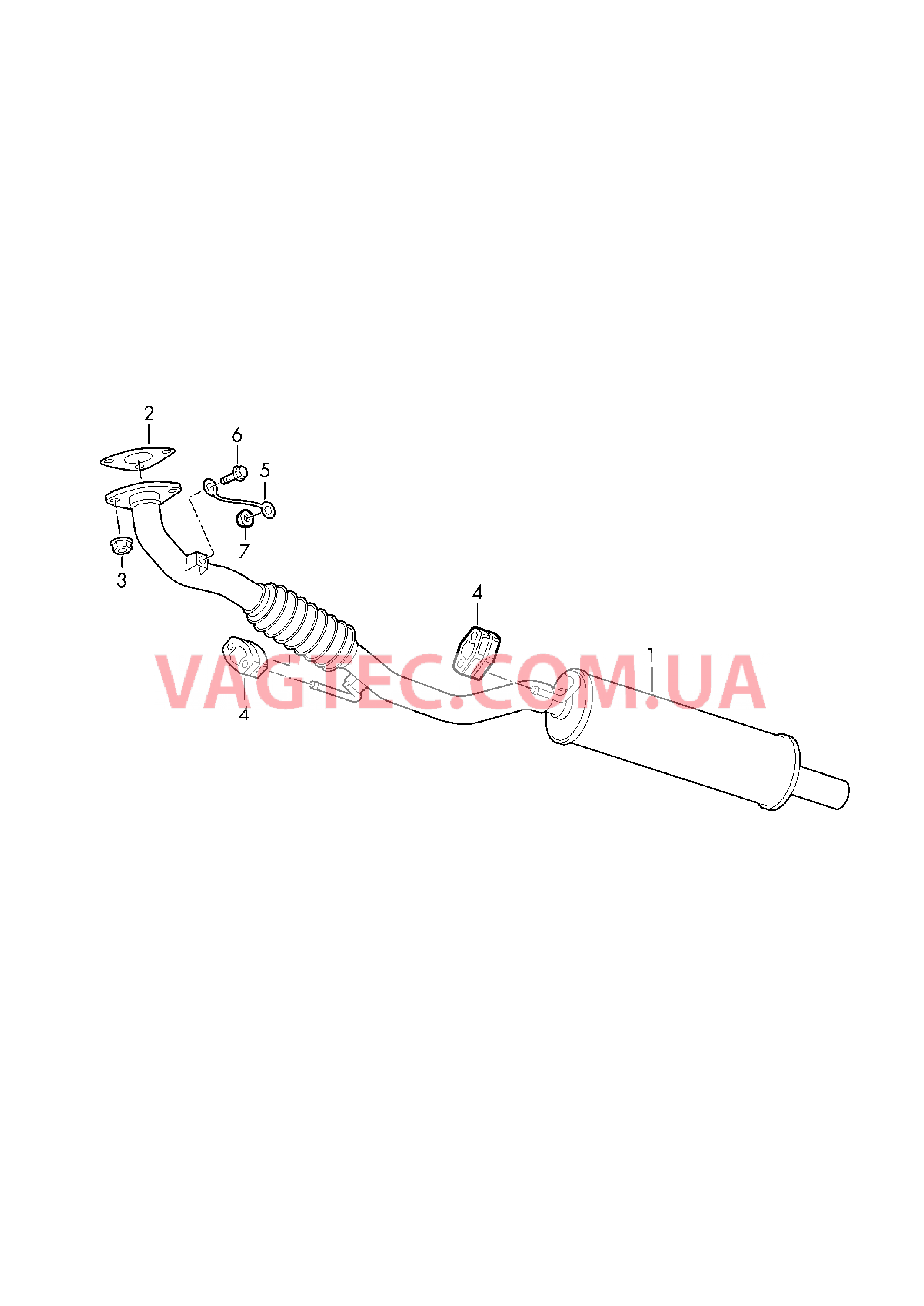 Труба выпуска ОГ с передним глушителем  для VOLKSWAGEN AME 2017