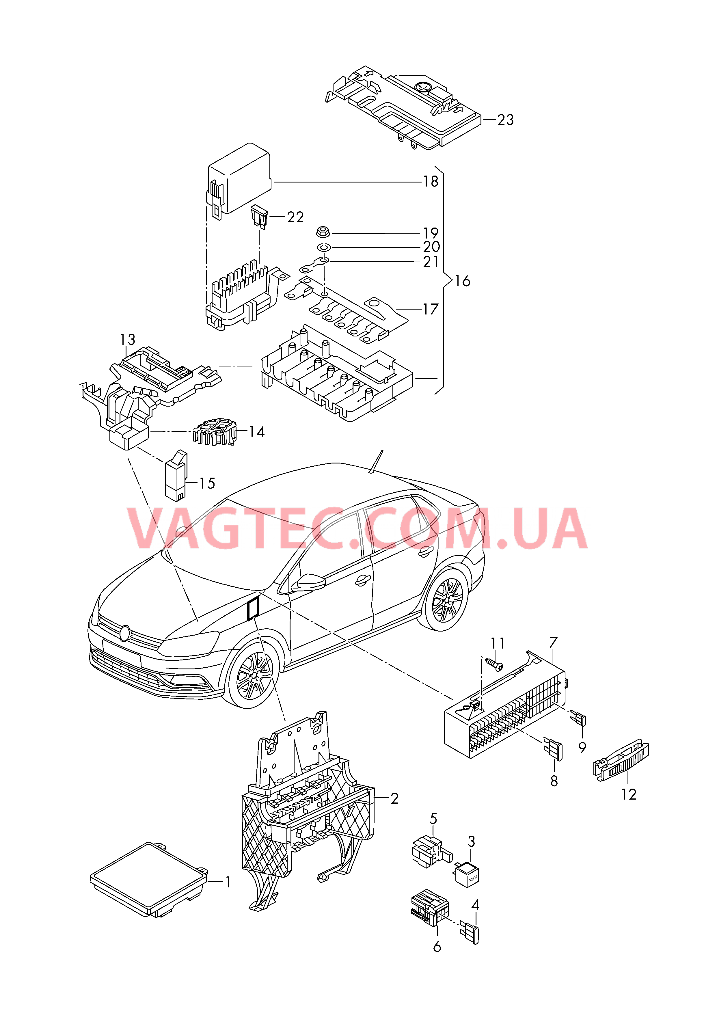 Блок коммутационный Предохранители Реле  для VOLKSWAGEN AME 2017