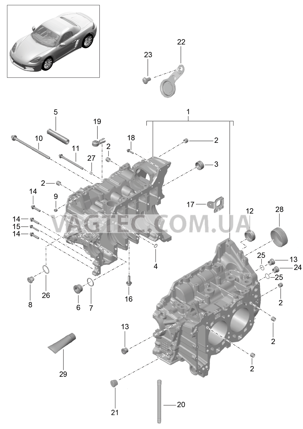 101-005 Кривошипный механизм для PORSCHE Boxster 2017USA