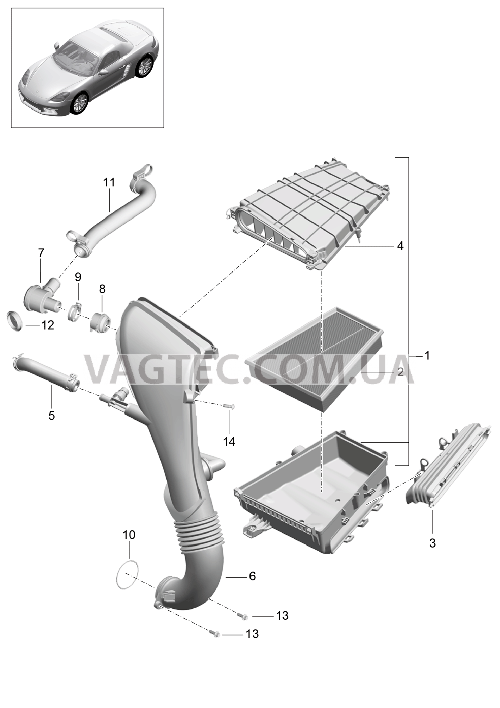 106-000 Воздушный фильтр для PORSCHE Boxster 2017