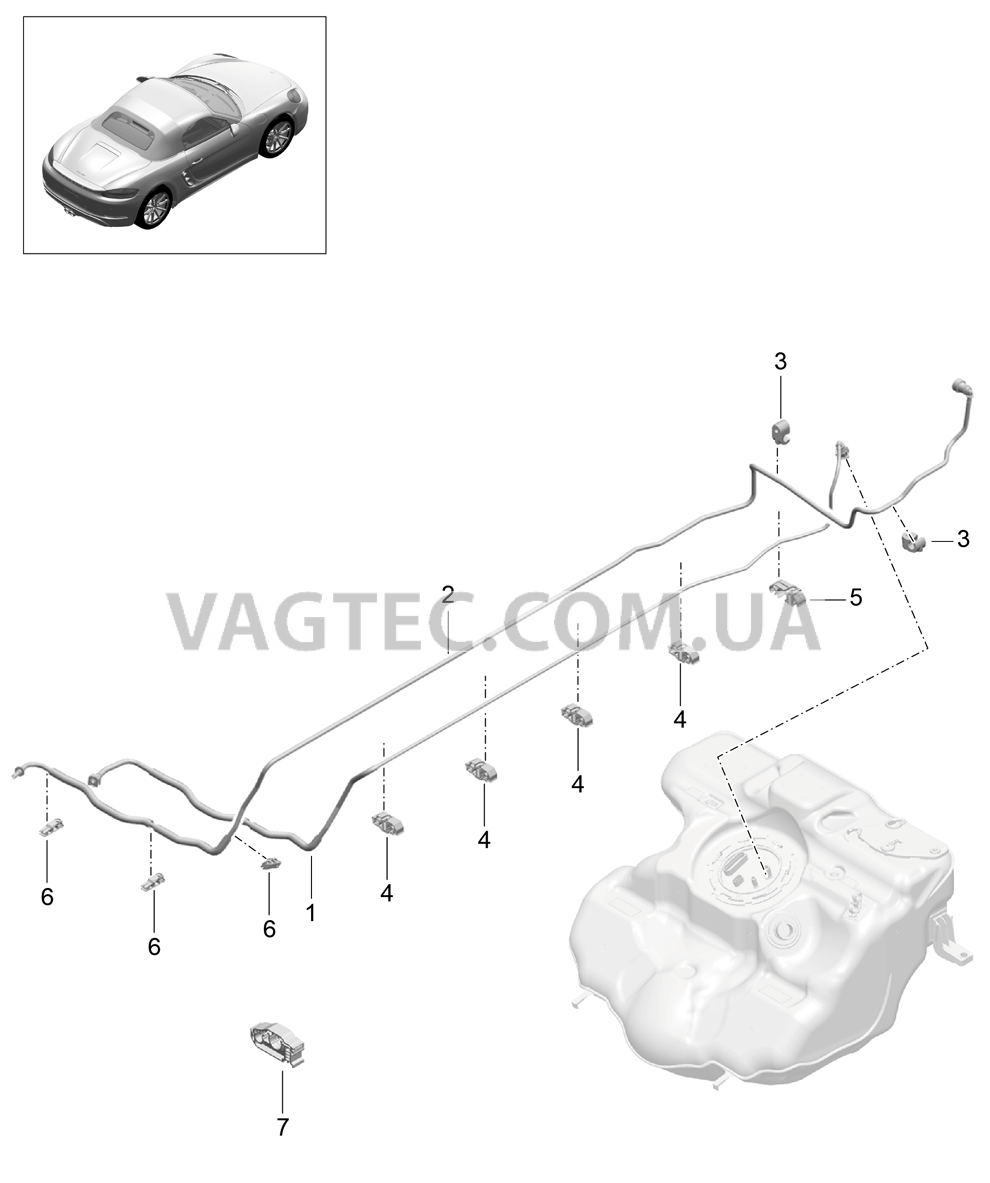 201-005 Топливная система, передний для PORSCHE Boxster 2017