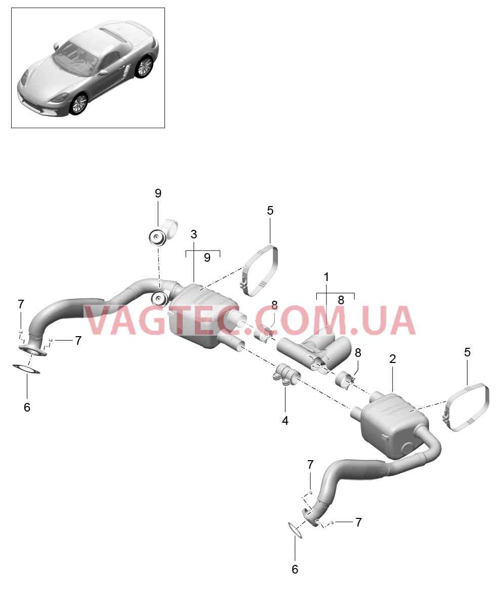 202-010 Выпускная система, Спорт
						
						IXLF/XLX для PORSCHE Boxster 2017