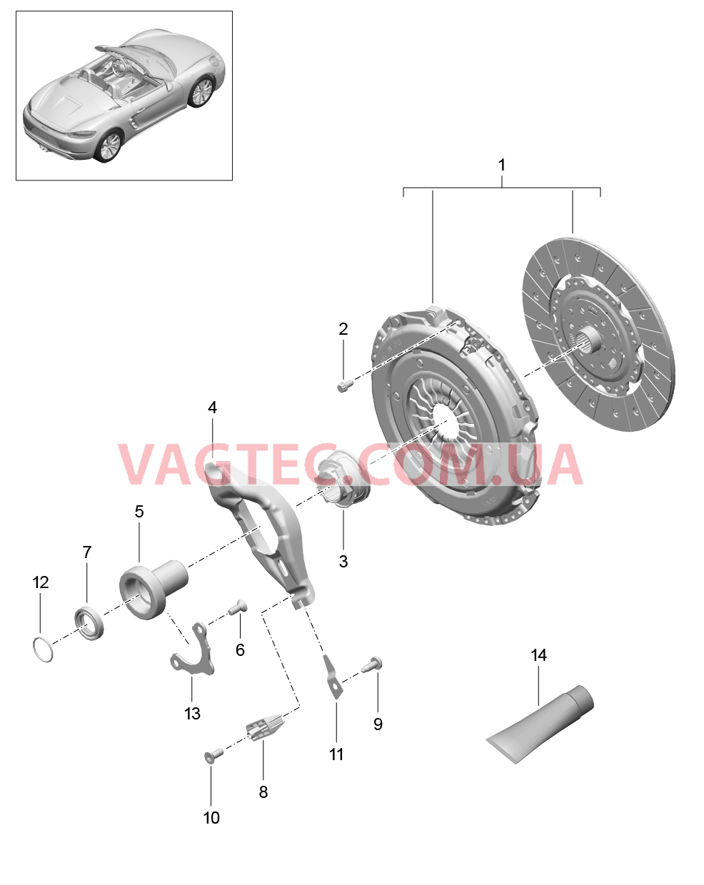 301-000 Сцепление
						
						G82.00, G82.20 для PORSCHE Boxster 2017USA