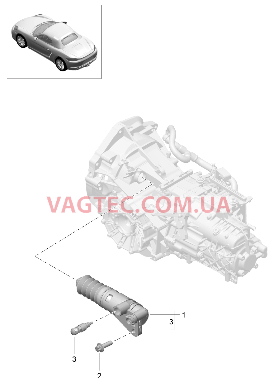 301-005 Разъединение муфты, Рабочий цилиндр сцепления
						
						G82.00, G82.20 для PORSCHE Boxster 2017