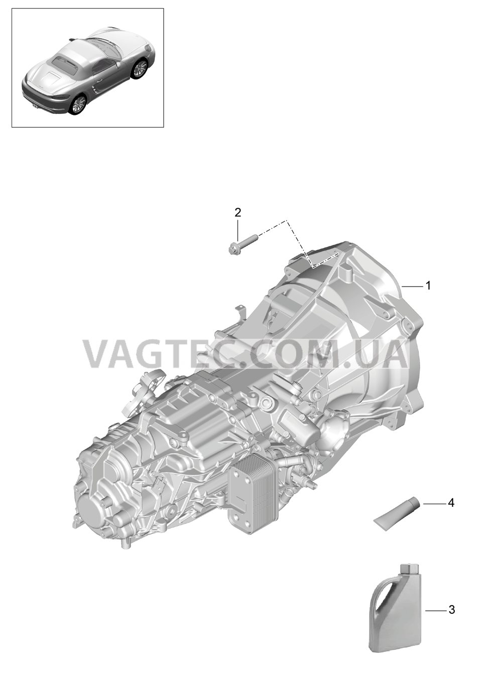 302-000 Мкпп, Заменная коробка передач
						
						G82.00, G82.20 для PORSCHE Boxster 2017USA