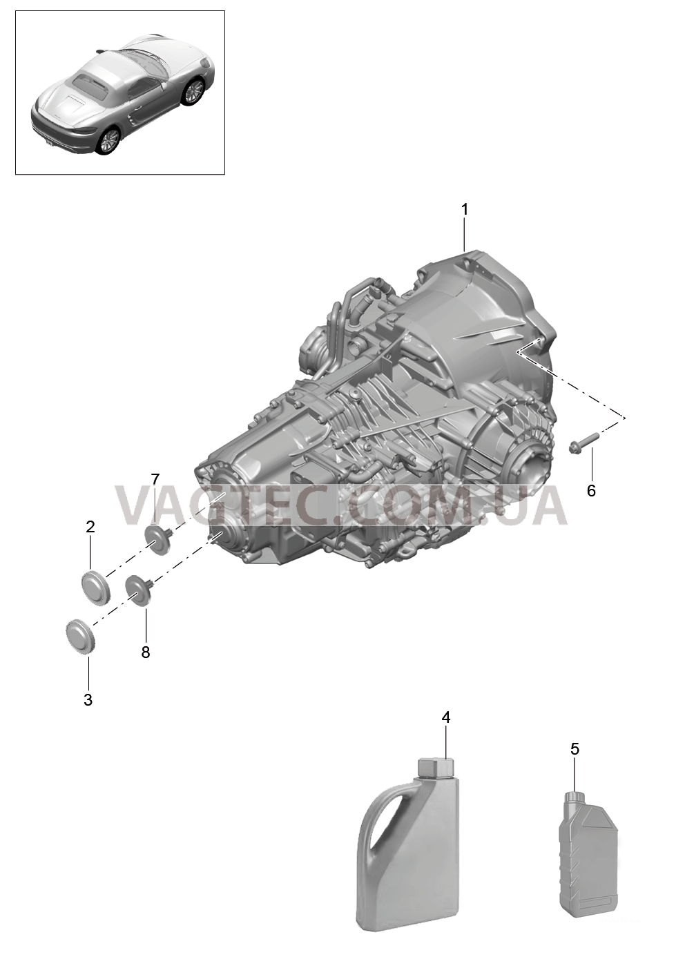 320-000 - PDK -, Коробка переключения передач, Заменная коробка передач
						
						CG2.10, CG2.40 для PORSCHE Boxster 2017USA