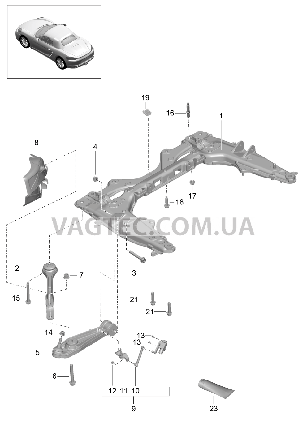 401-000 Поперечина, Поперечный рычаг для PORSCHE Boxster 2017USA