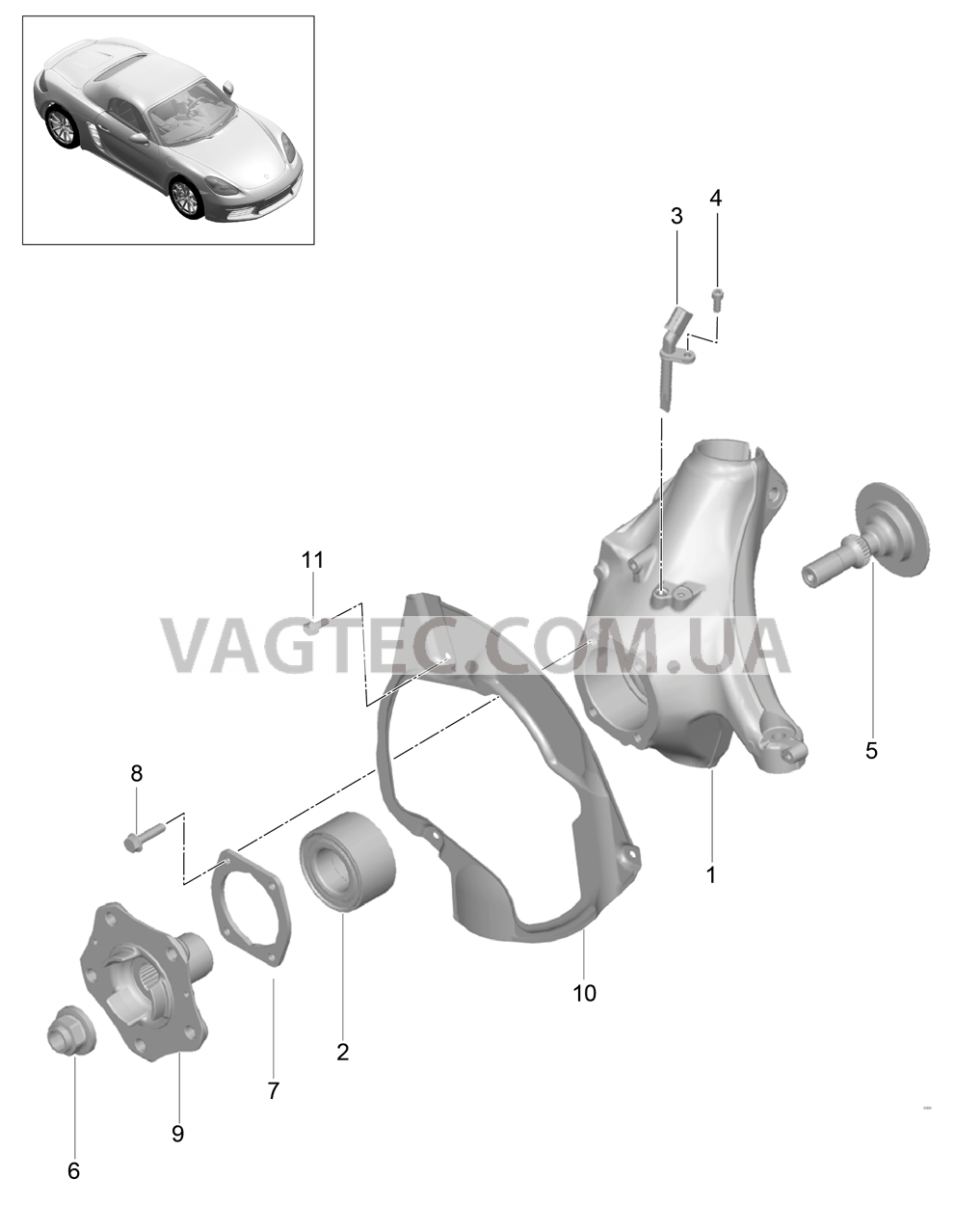 401-005 Корпус подшипника ступицы, Ступица для PORSCHE Boxster 2017USA