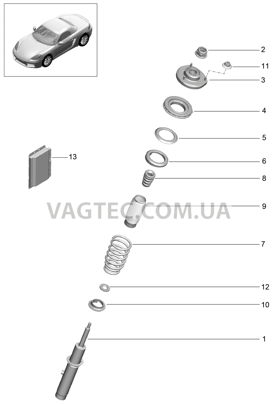 402-000 Пружина, Амортизац.стойка для PORSCHE Boxster 2017