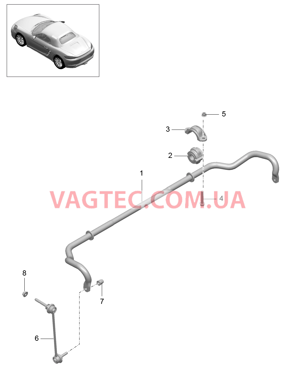 402-005 Стабилизатор для PORSCHE Boxster 2017USA